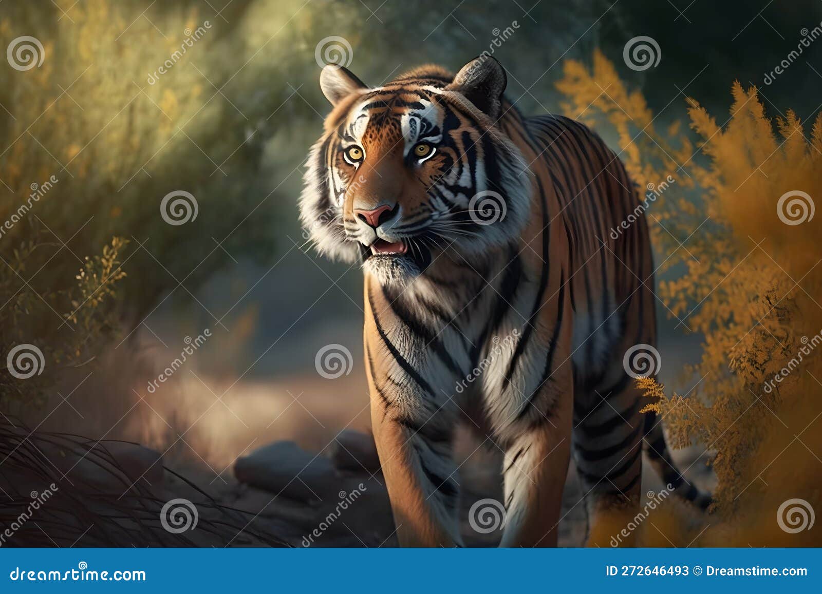 Tiger Wild in the Jungle. Neural Network AI Generated Stock ...