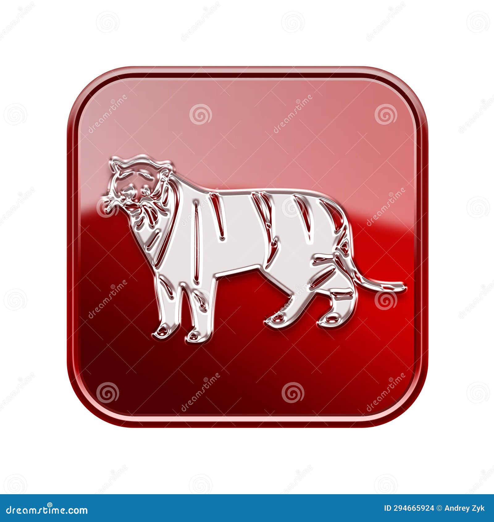 Tiger Zodiac icon red.. stock illustration. Illustration of 294665924