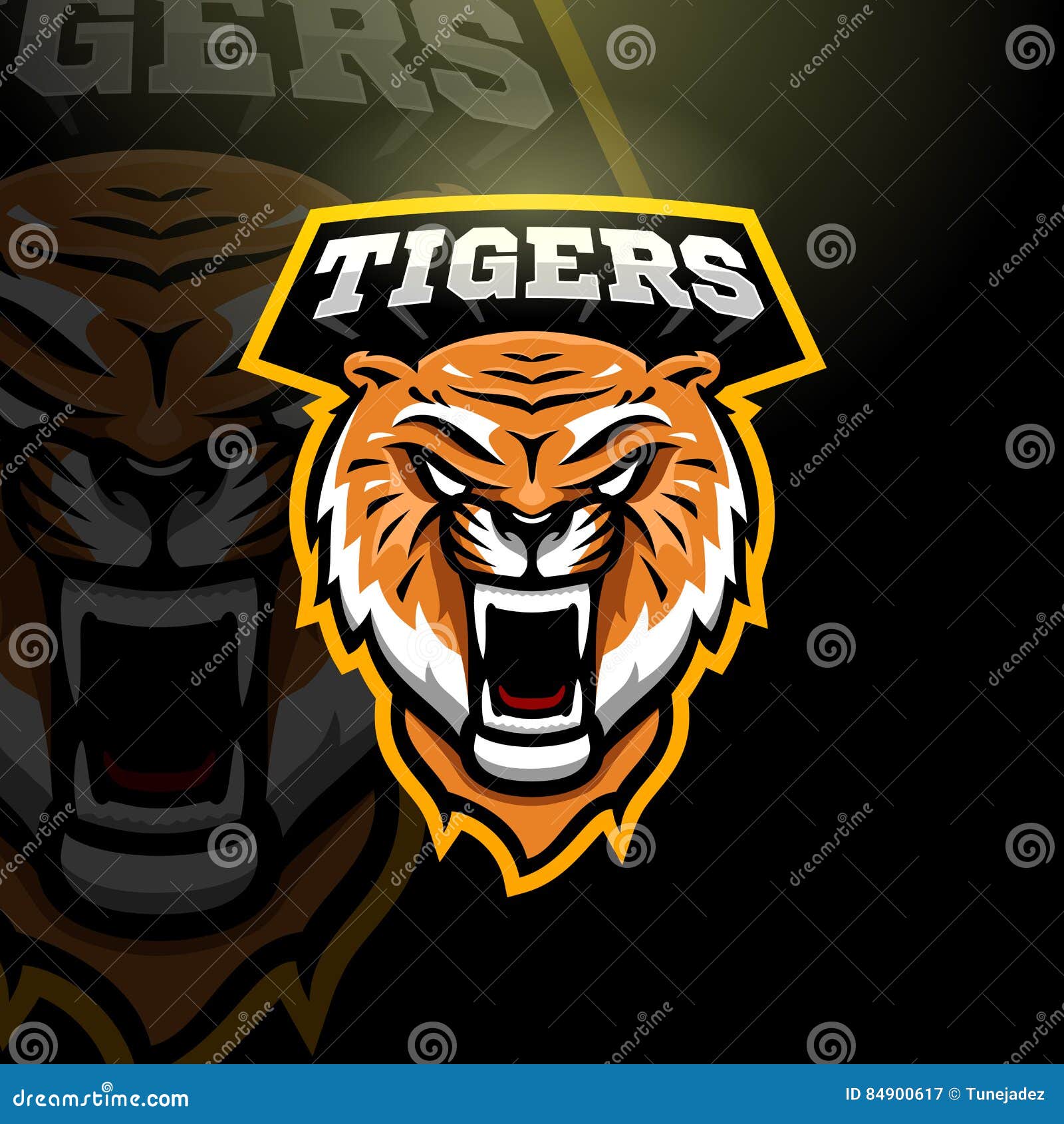 Tigers sport sign stock vector. Illustration of orange - 84900617