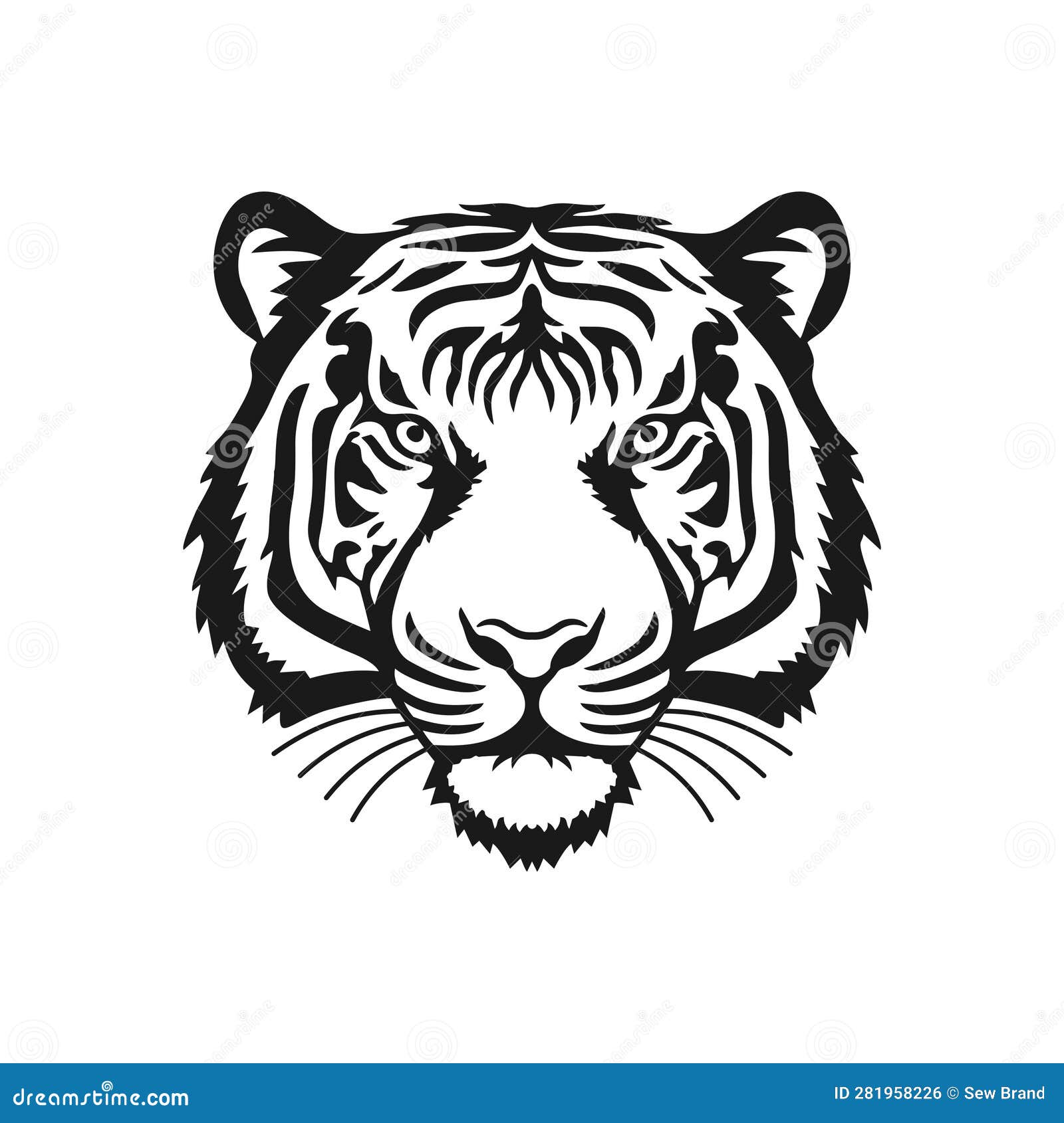 Tiger Head Logo of Predator Sign Clip Art Stock Vector - Illustration ...