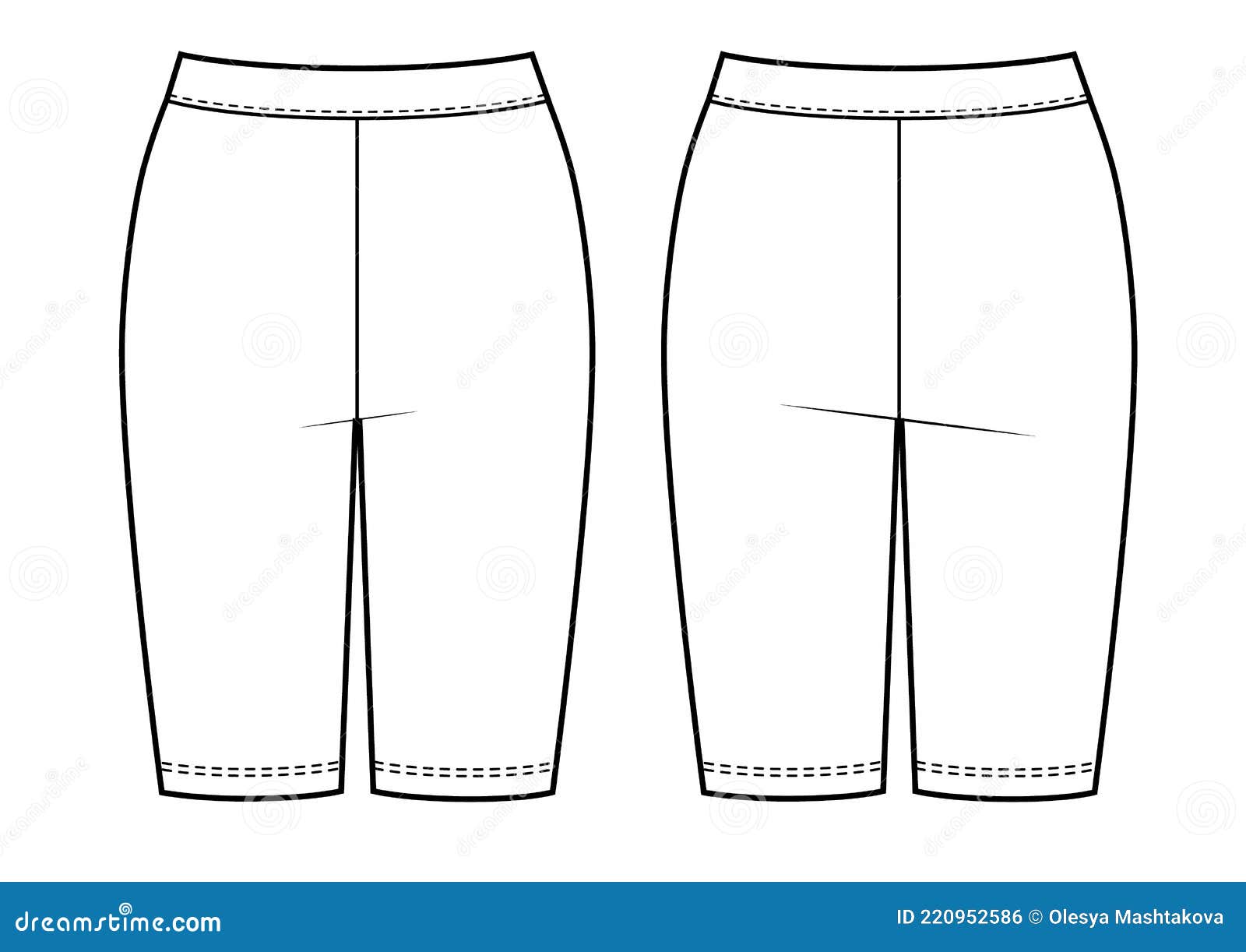 Tight Bycycles Pants Technical Fashion Illustration Stock Vector ...