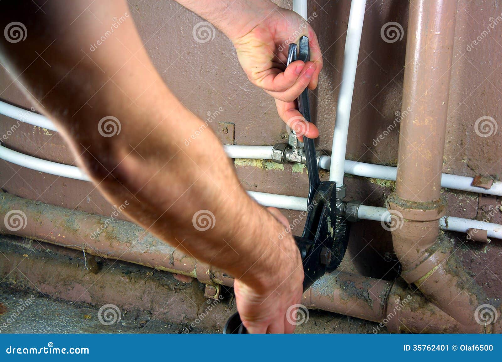 Tightening of Connection of Water Stock Image Image of tube, pipes