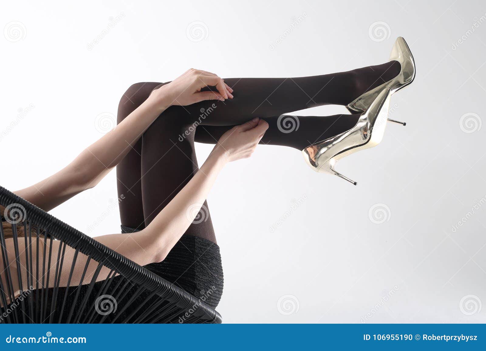 Long Slender Legs Woman Pantyhose. Stock Illustration - Illustration of  beauty, shapely: 121851217