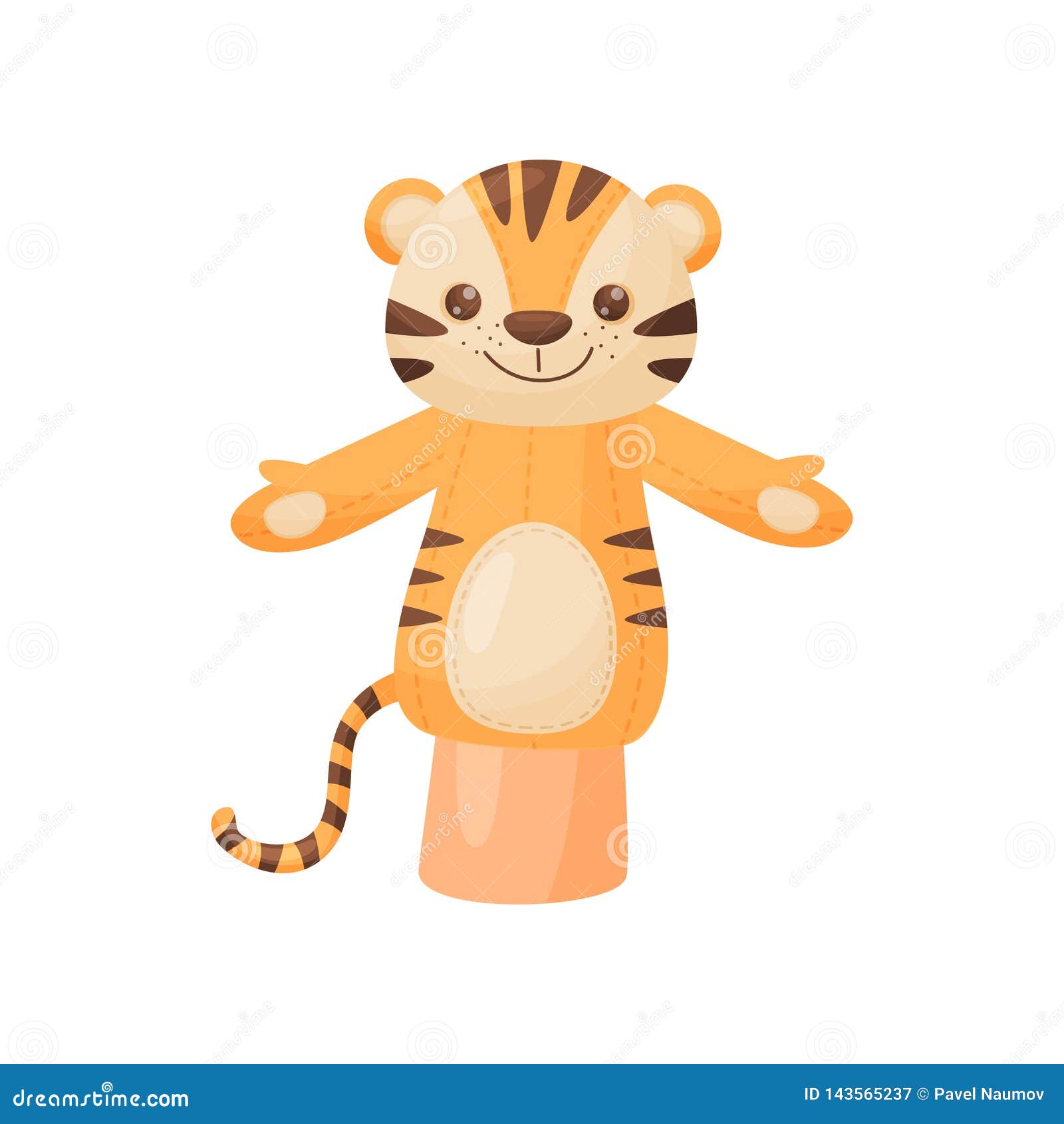 Faites votre propre feutre hang marionnette-tigre éléphant ou tigre enfants âge 6 à coudre