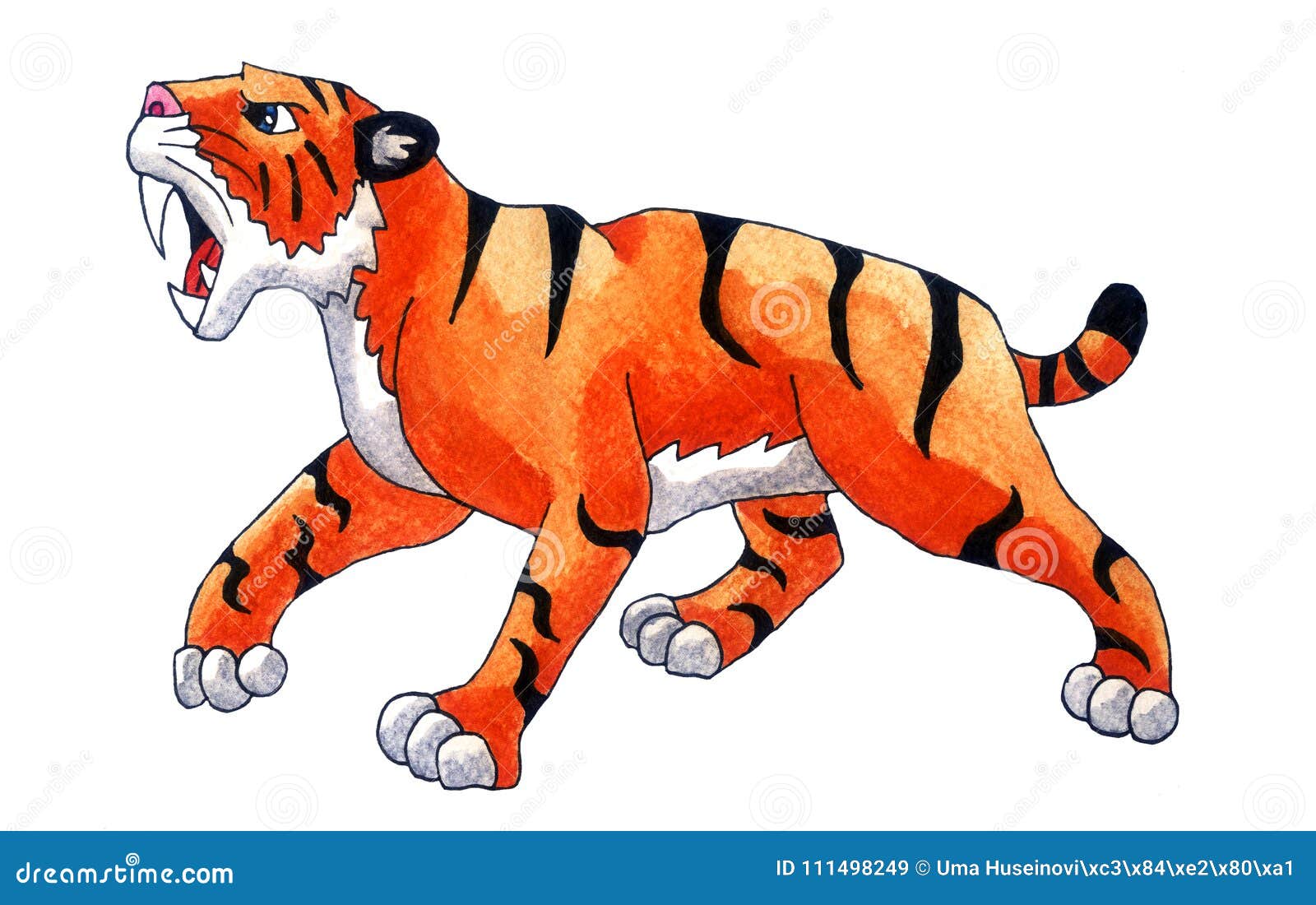 Tigre del diente del sable stock de ilustración. Ilustración de antiguo -  111498249