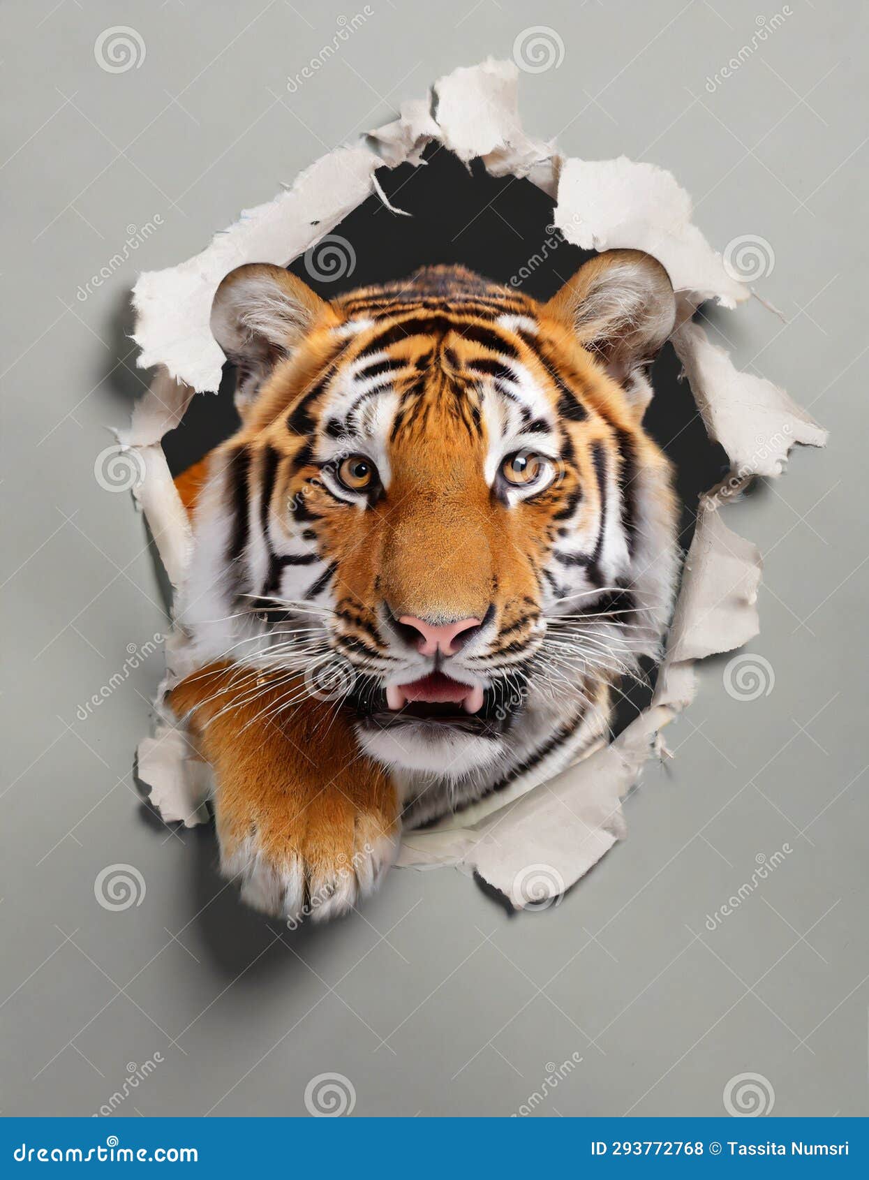 tigre dentro a escuro. 3d Renderização, 3d ilustração., ai generativo  imagem Foto Grátis