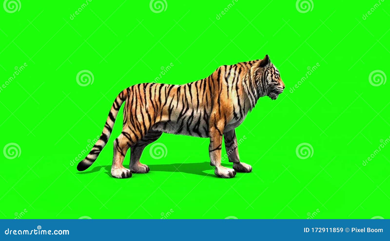 Renderização 3d de forma de tigre