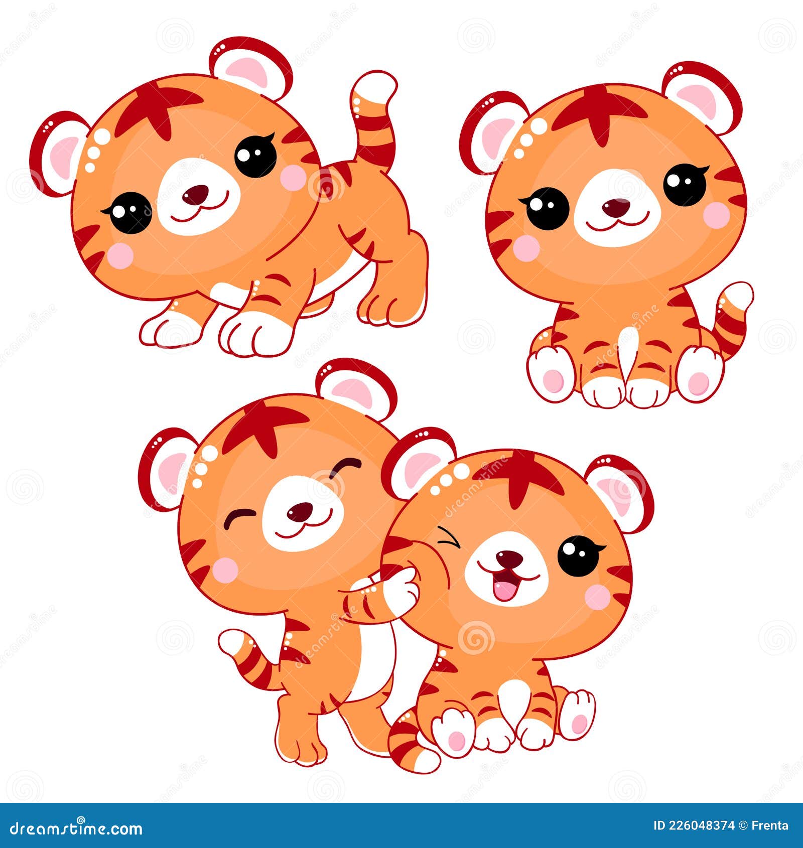 Tigres de kawaii ilustración del vector. Ilustración de tigre - 226048374 Tigres de kawaii ilustración del vector. Ilustración de tigre - 226048374