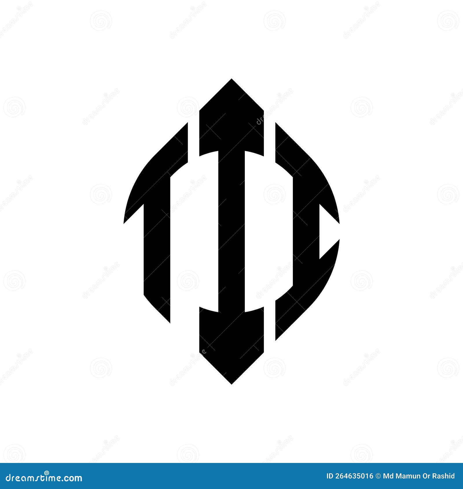 tii circle letter logo  with circle and ellipse . tii ellipse letters with typographic style. the three initials form a