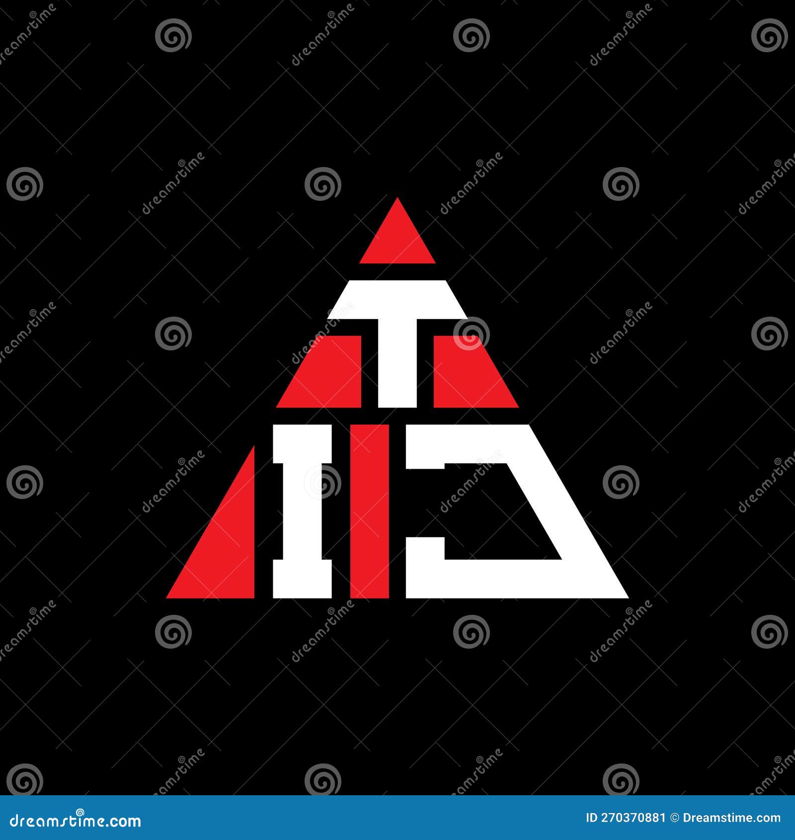 tij triangle letter logo  with triangle . tij triangle logo  monogram. tij triangle  logo template with red