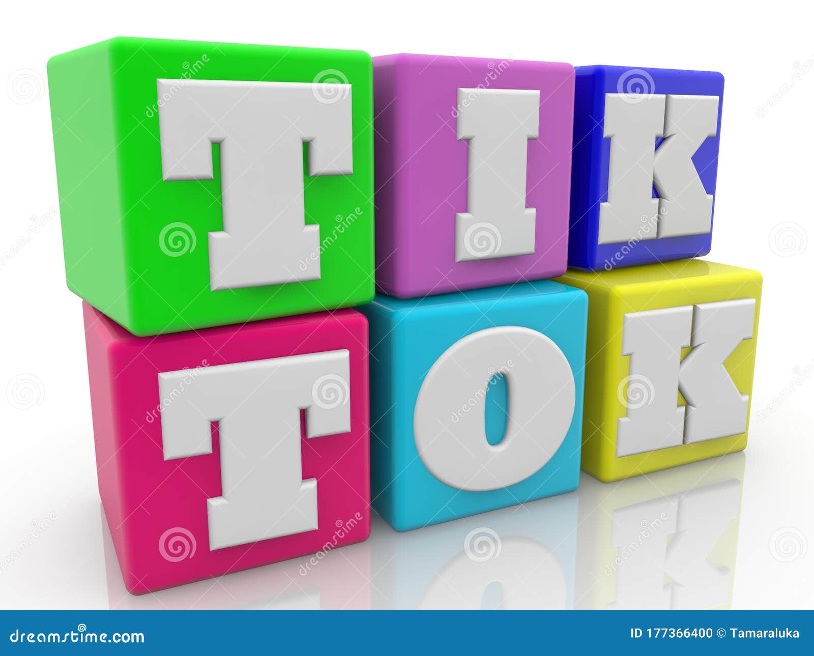 tik tok concept on different colored toy blocks