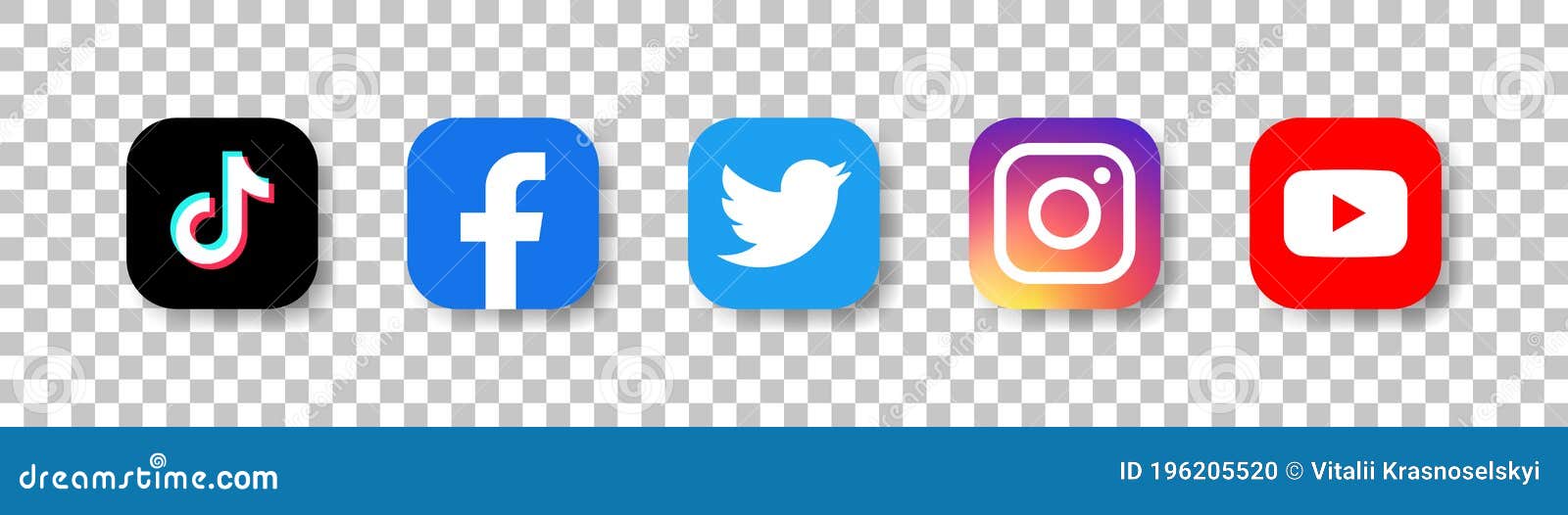 Tik Tok, Facebook, Twitter, Instagram, . - Collection of Popular  Social Media Logo on Isolated or Transparent Background Editorial Image -  Illustration of frame, line: 196205520