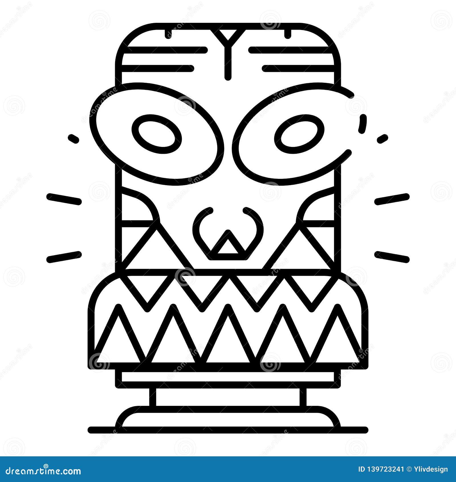 Tiki Idol Icon, Outline Style Stock Vector - Illustration of hawaii ...