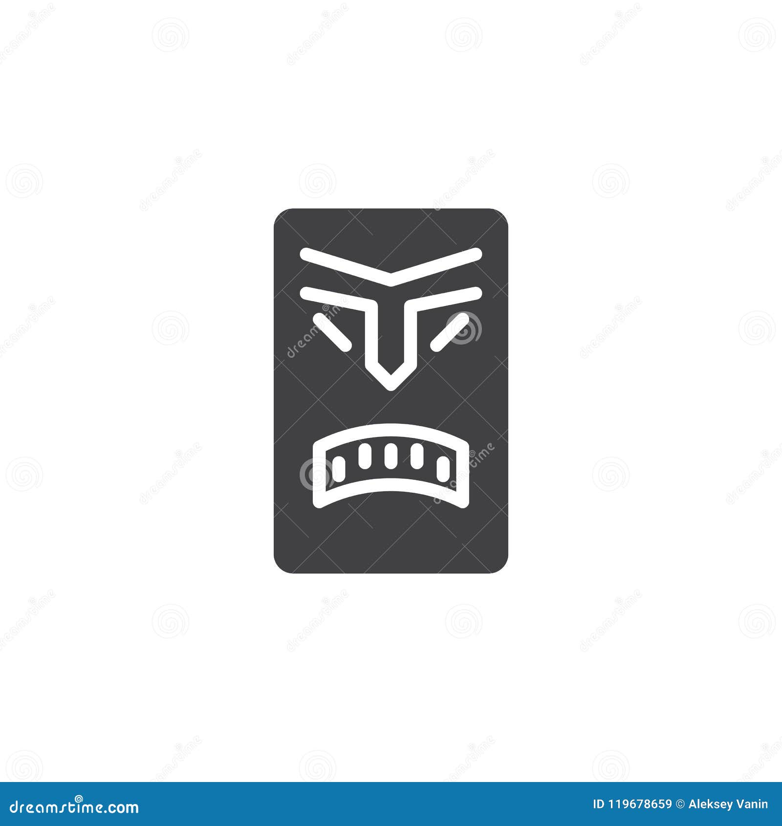 Tiki mask vector icon stock vector. Illustration of culture - 119678659