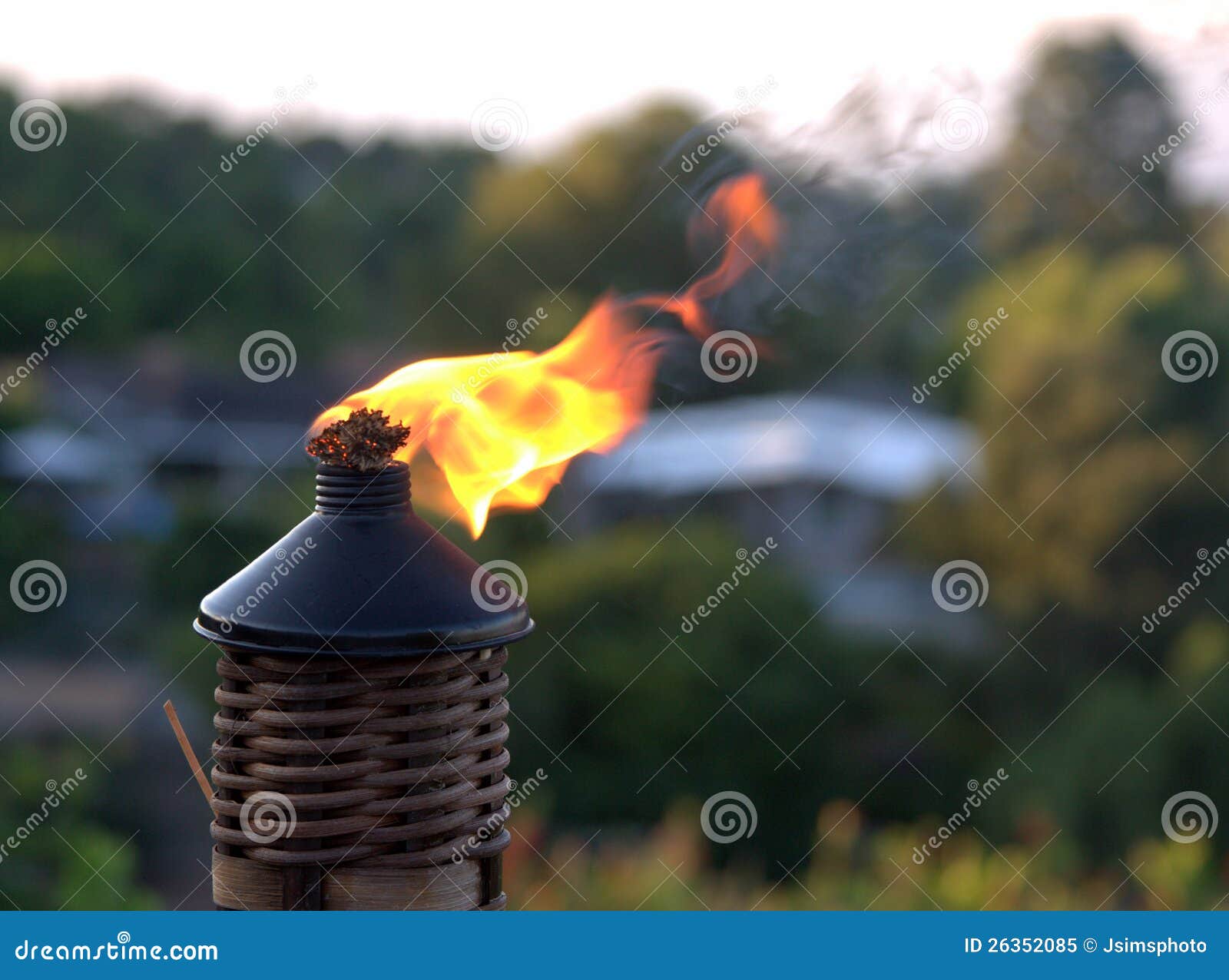 Tiki torch flame stock image. Image of composition, decoration 26352085