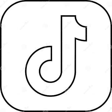 Tiktok Logo. Realistic Social Media Icon Logotype. Tik Tok Line Icon ...