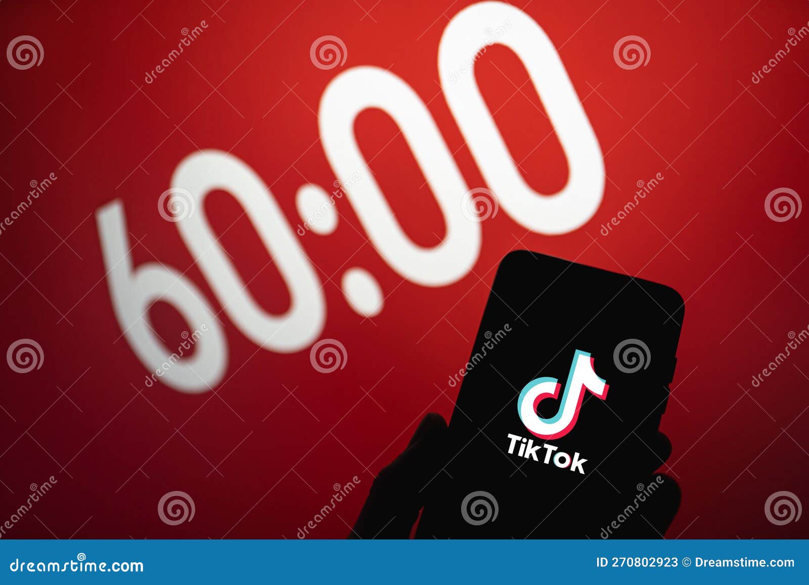 TikTok one hour time limit editorial stock photo. Image of block