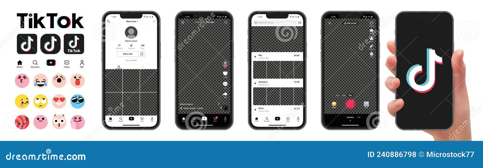 Tiktok Mobile App Vector Mock Up Template Pages Tiktok Mobile App Vector Mock Up Template Pages