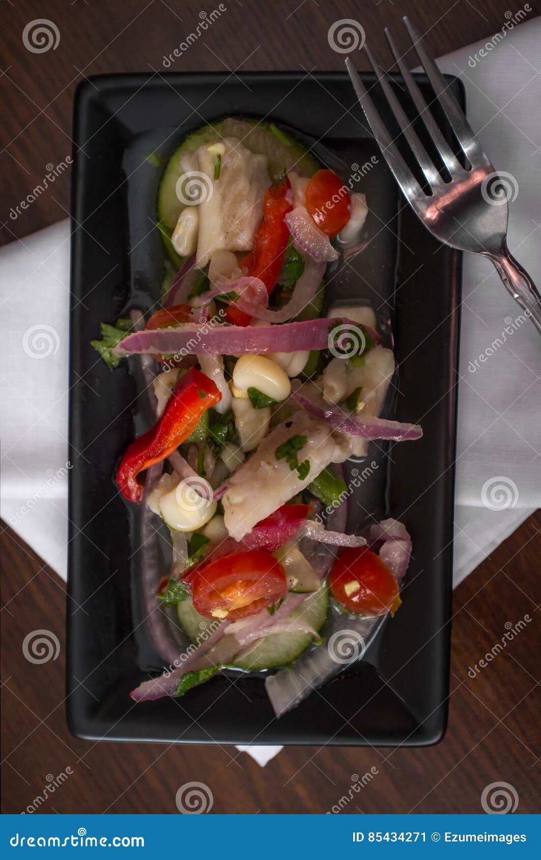 Tilapia peruano Ceviche imagem de stock. Imagem de marisco 85434271