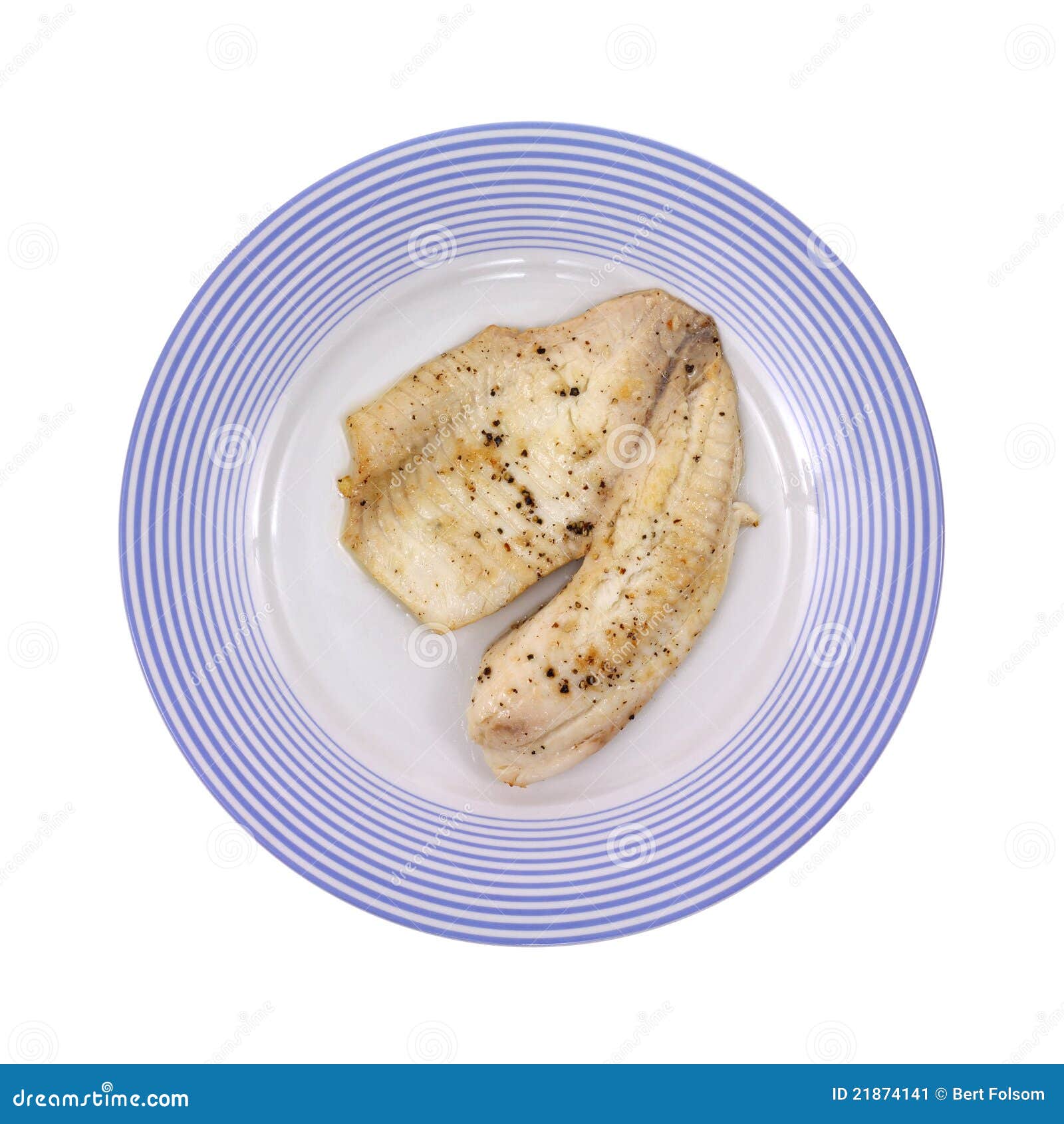 Tilapia on plate cooked stock image. Image of round, fresh 21874141