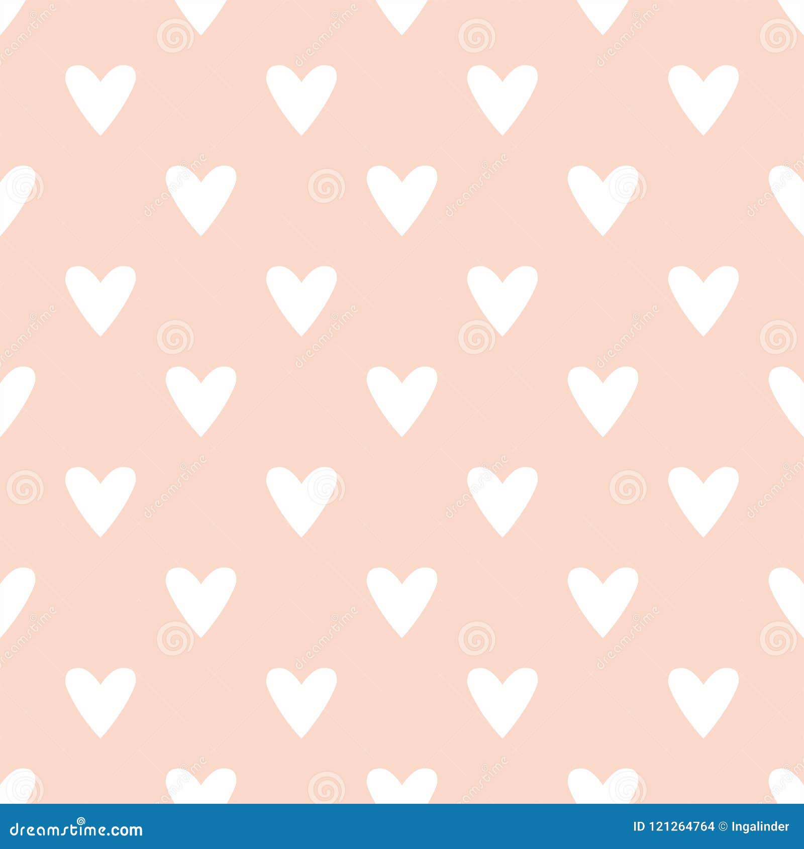Tile Cute Vector Pattern With White Hearts On Pastel Pink Background Stock Vector Illustration Of Pattern Marriage 121264764