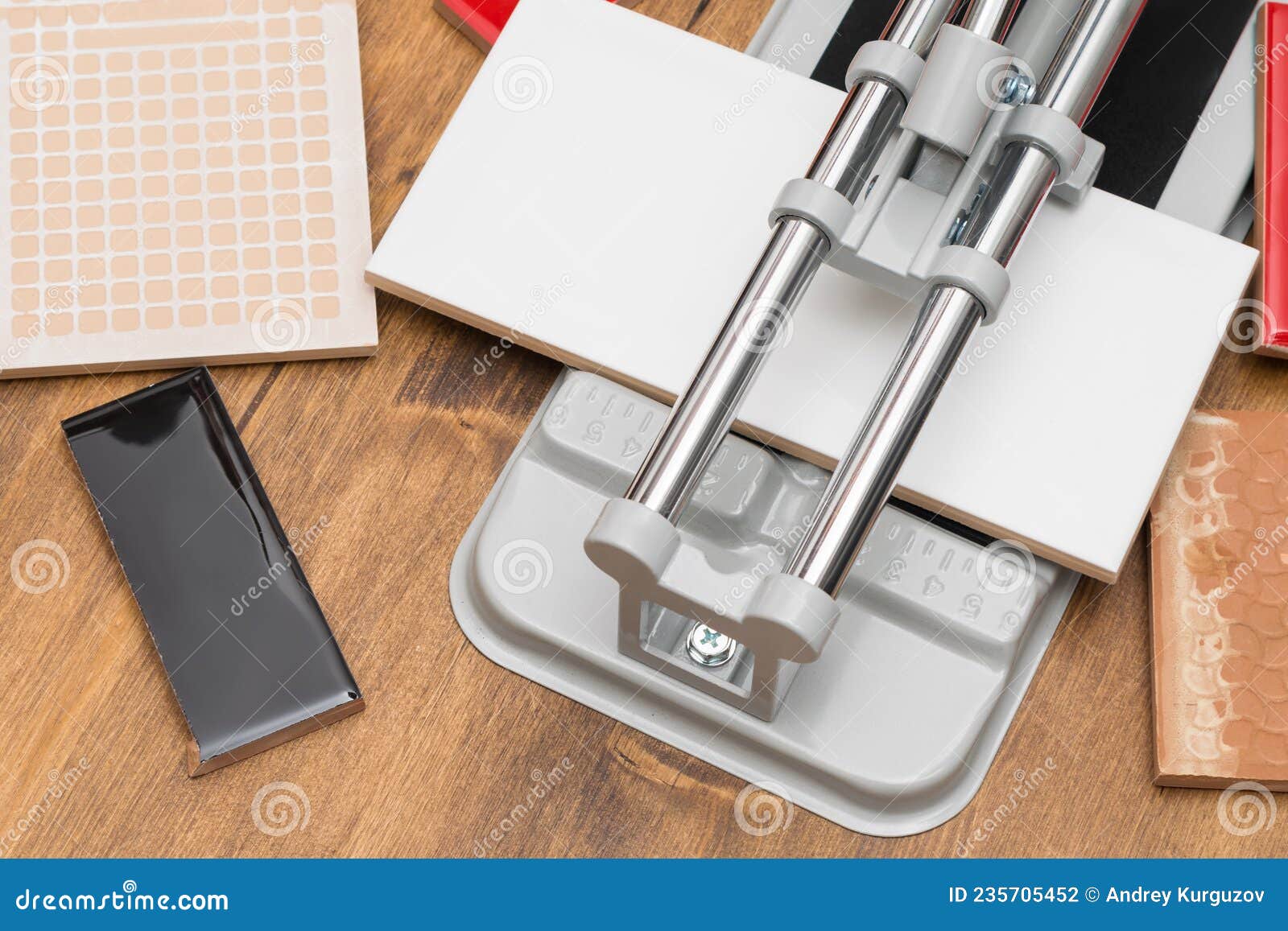 Tile Cutter Cuts Ceramic Tiles, Top View Stock Photo Image of cement