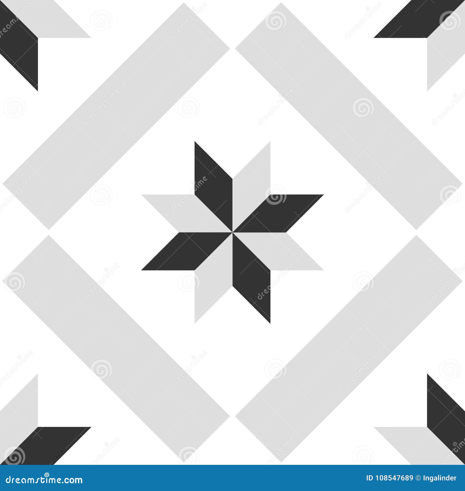 Tile Grey, Black and White Decorative Floor Tiles Vector Pattern or