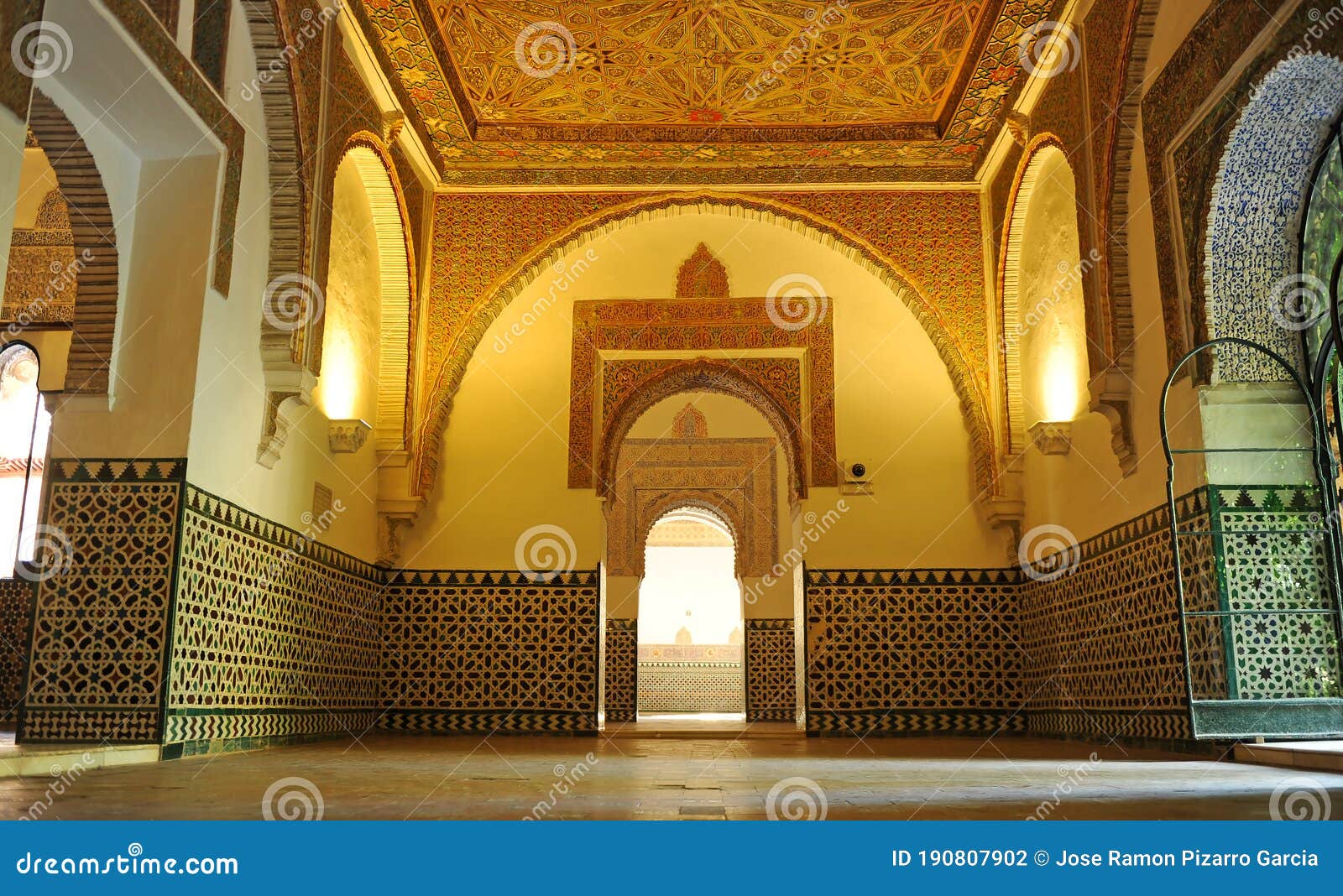 alcazar palace of seville. al andalus arab pattern decoration