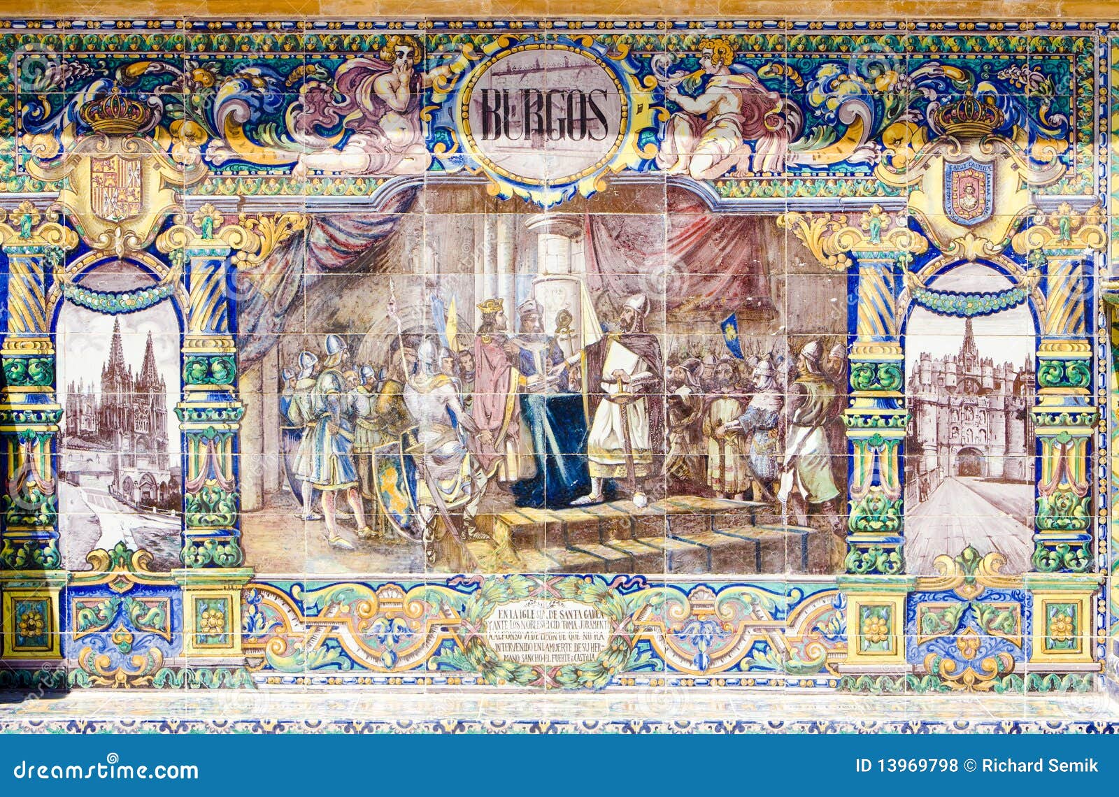 Tile painting in Seville stock photo. Image of history 13969798