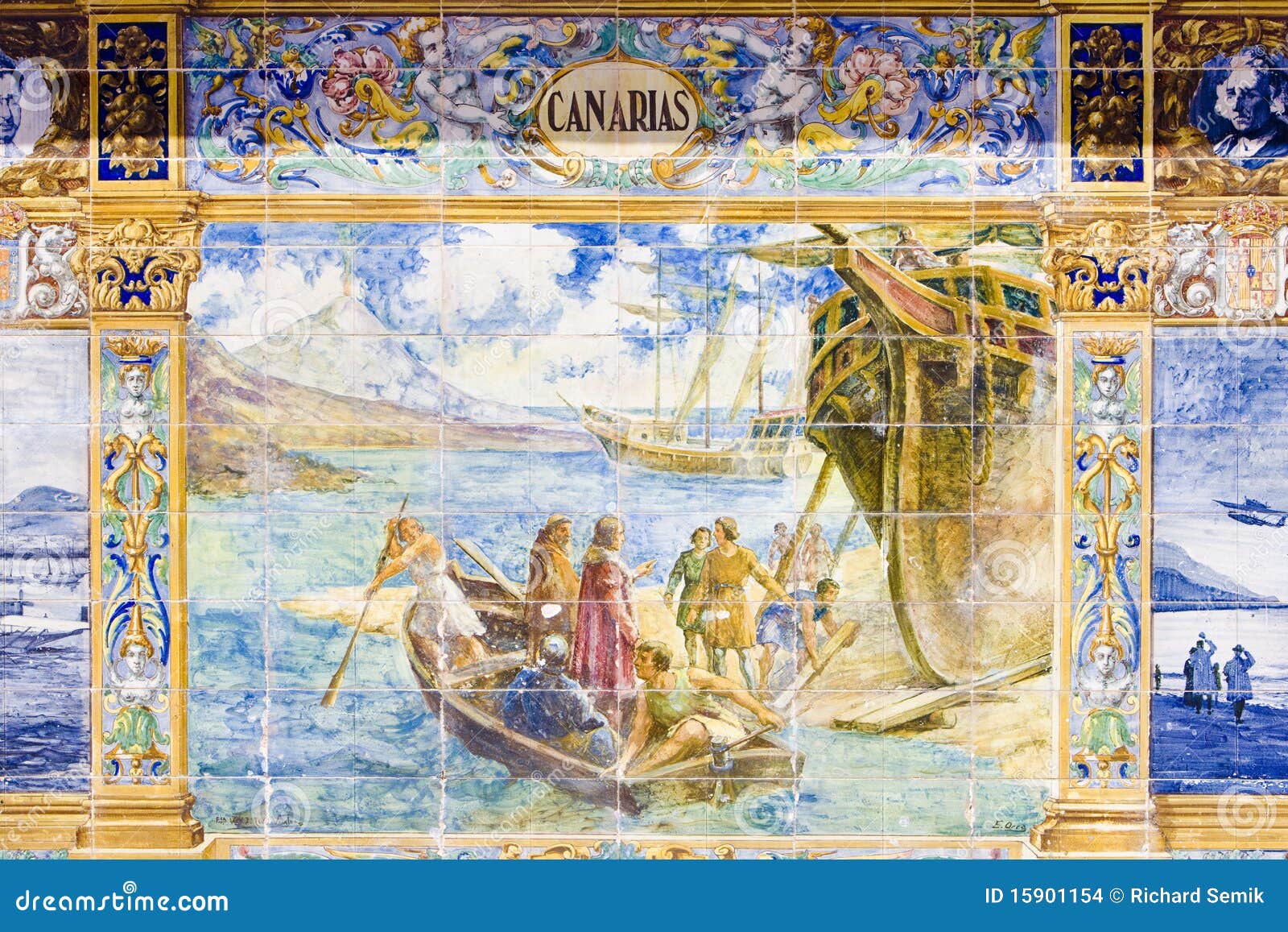 Tile painting in Seville stock photo. Image of andalucia 15901154