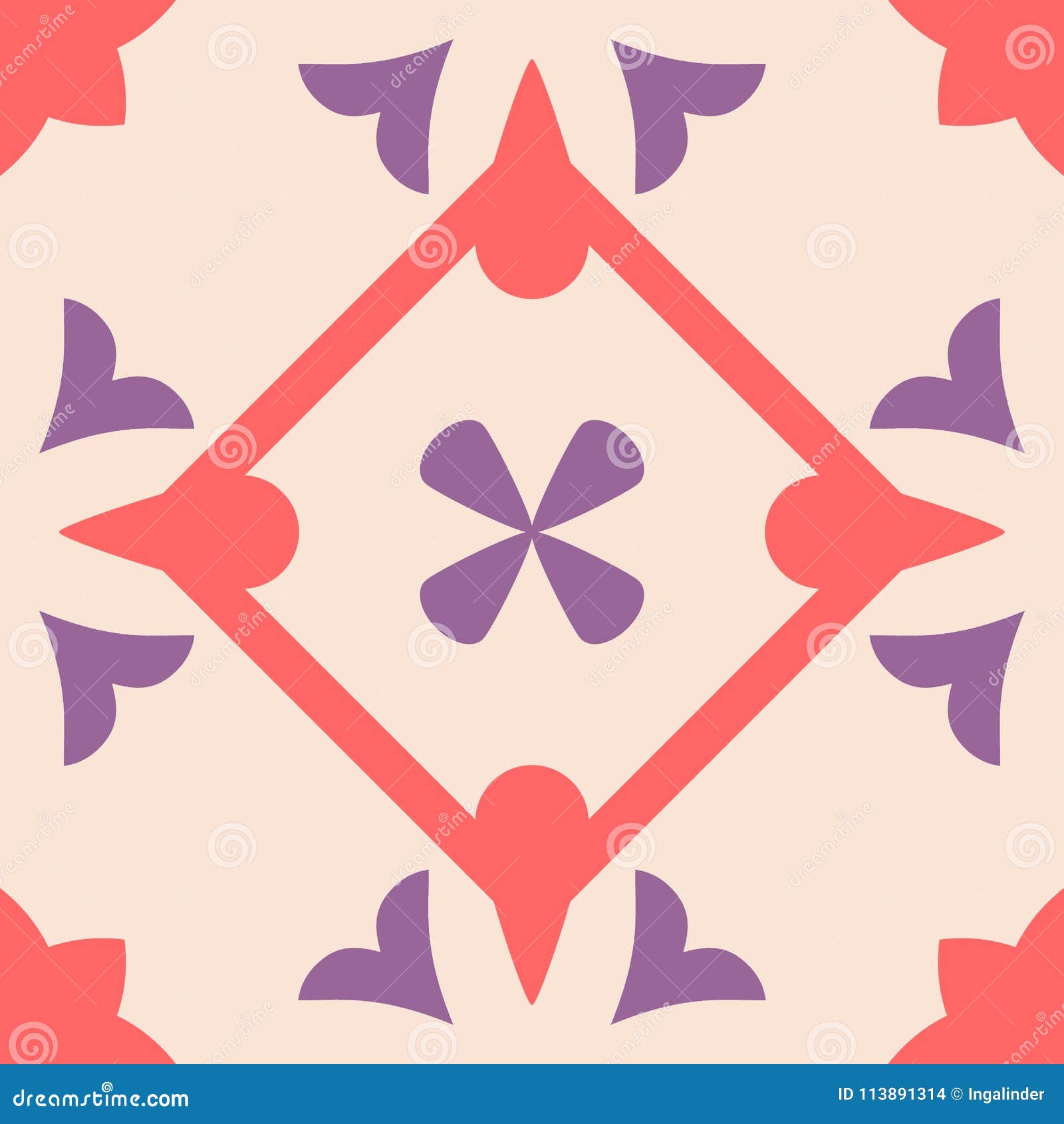 Tile Pastel Decorative Floor Tiles Vector Pattern or Seamless