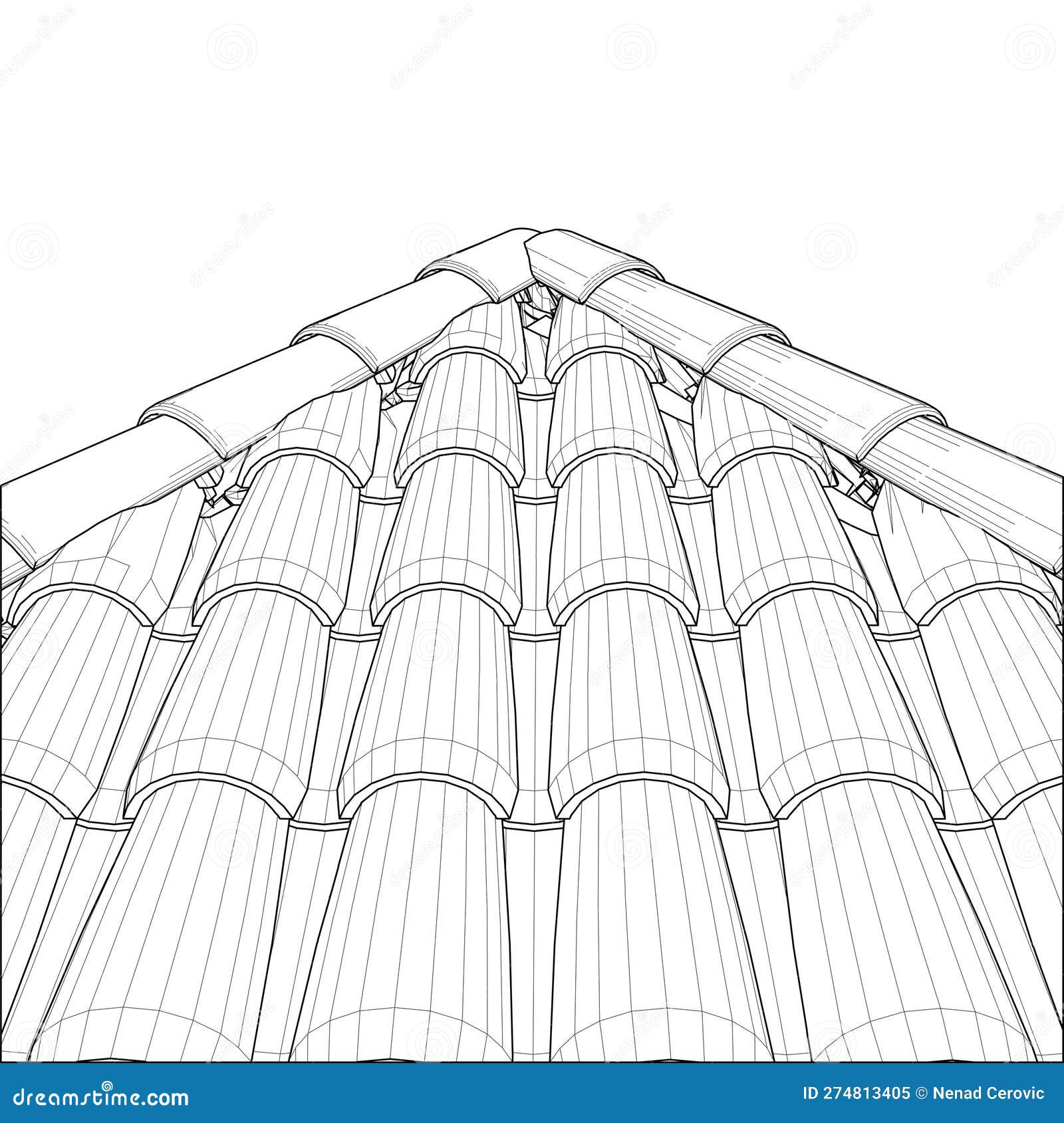 Tile Roof Vector. Illustration Isolated on White Background Stock