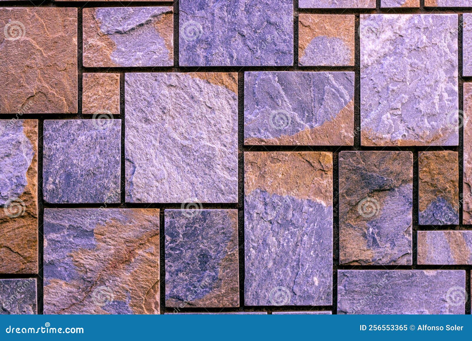 Tile Texture. Granite Rectangles Adorn a Wall Stock Image - Image of ...
