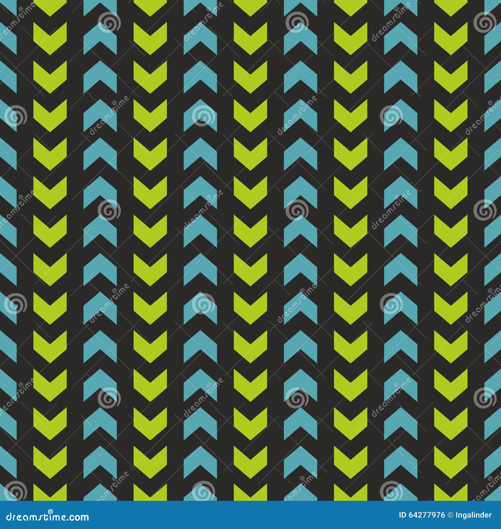 Tile Vector Pattern with Blue and Mint Green Zig Zag Stock Vector