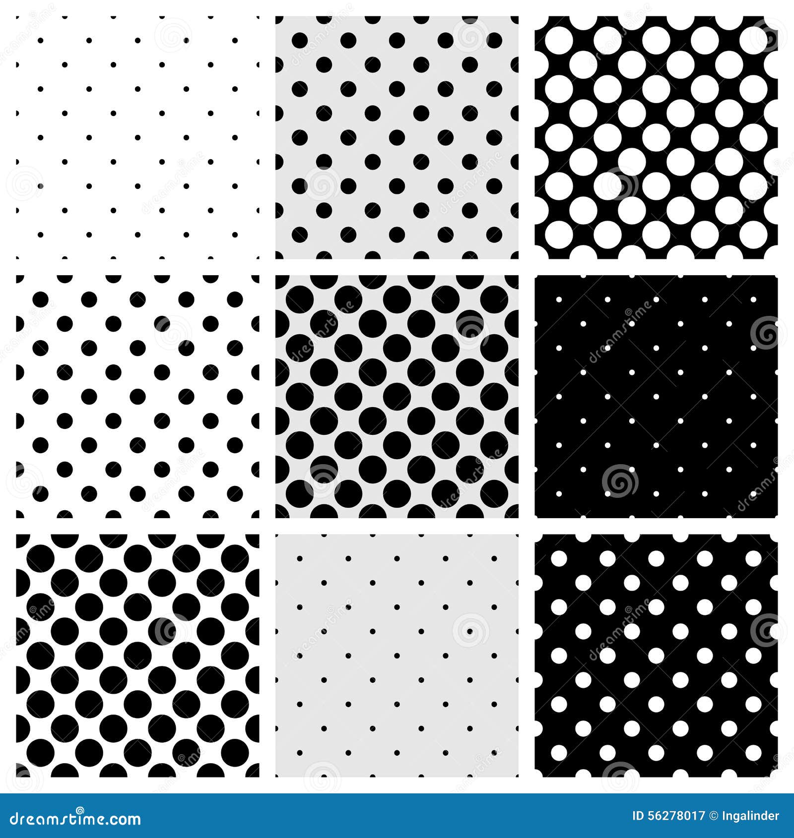Tile Vector Pattern Set with Polka Dots Stock Vector Illustration of