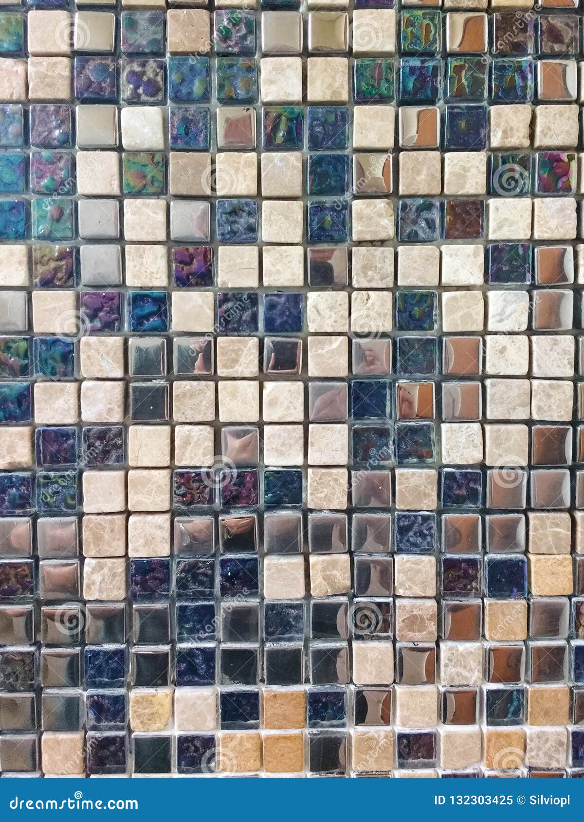 Tiled Floor Surface in Ceramic Mosaic Lined. Stock Image Image of