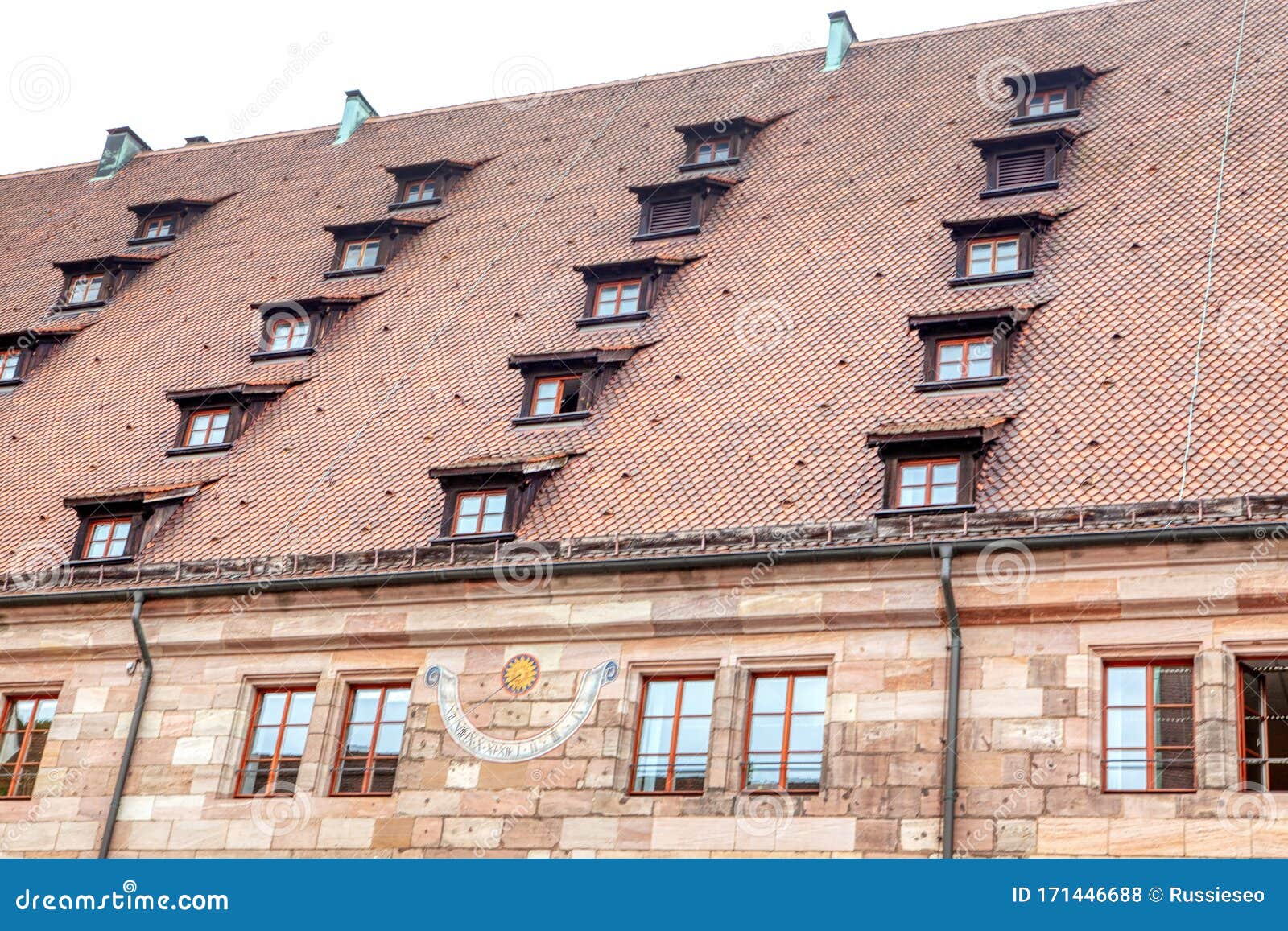 tiled roof with attics