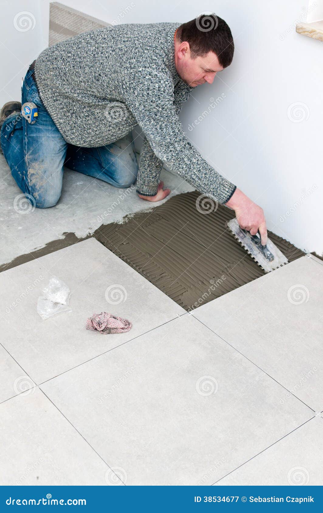 Tiler At Work Royalty Free Stock Photography - Image: 38534677