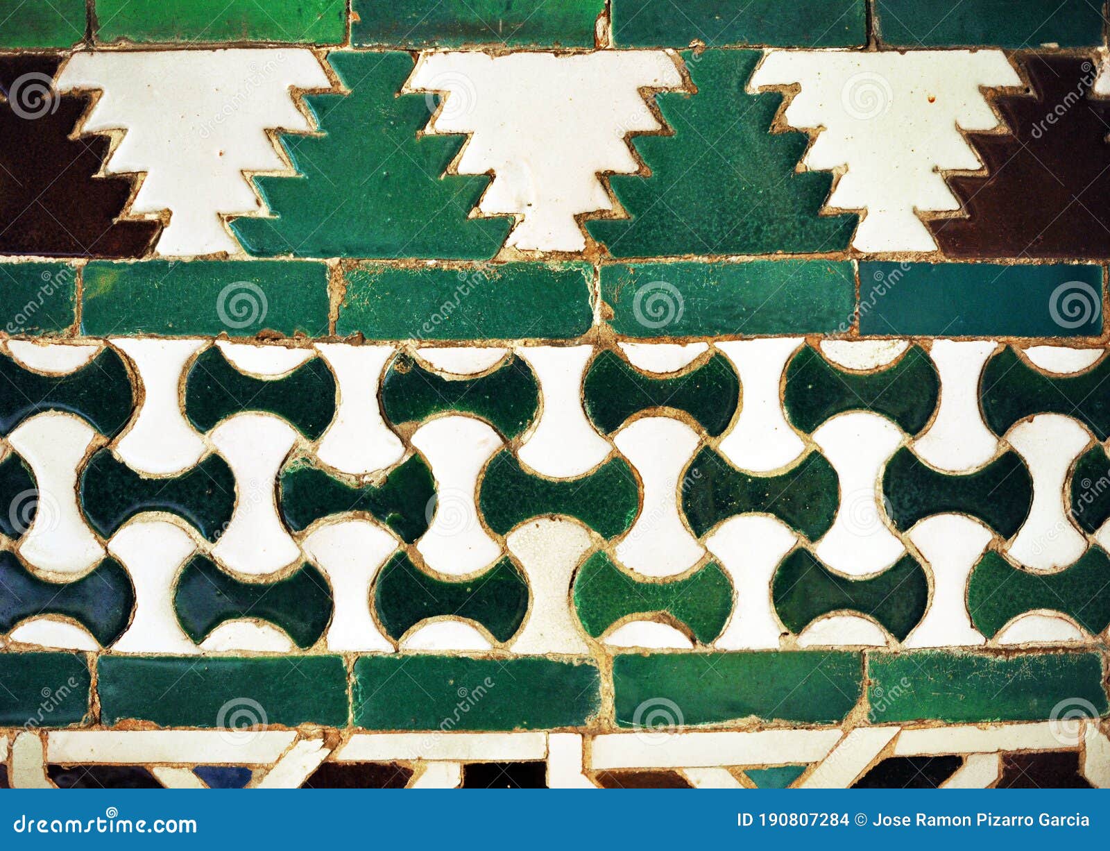 tiles of al andalus alcazar of seville spain. arab pattern decoration