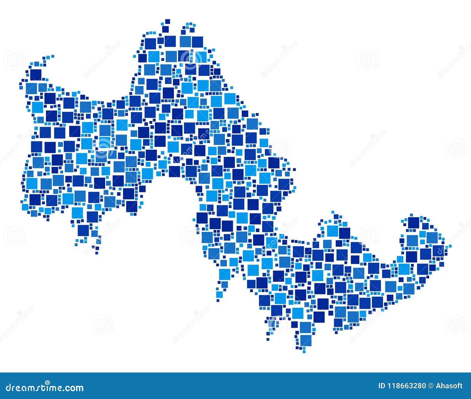 Tilos Greek Island Map Collage of Squares Stock Vector - Illustration