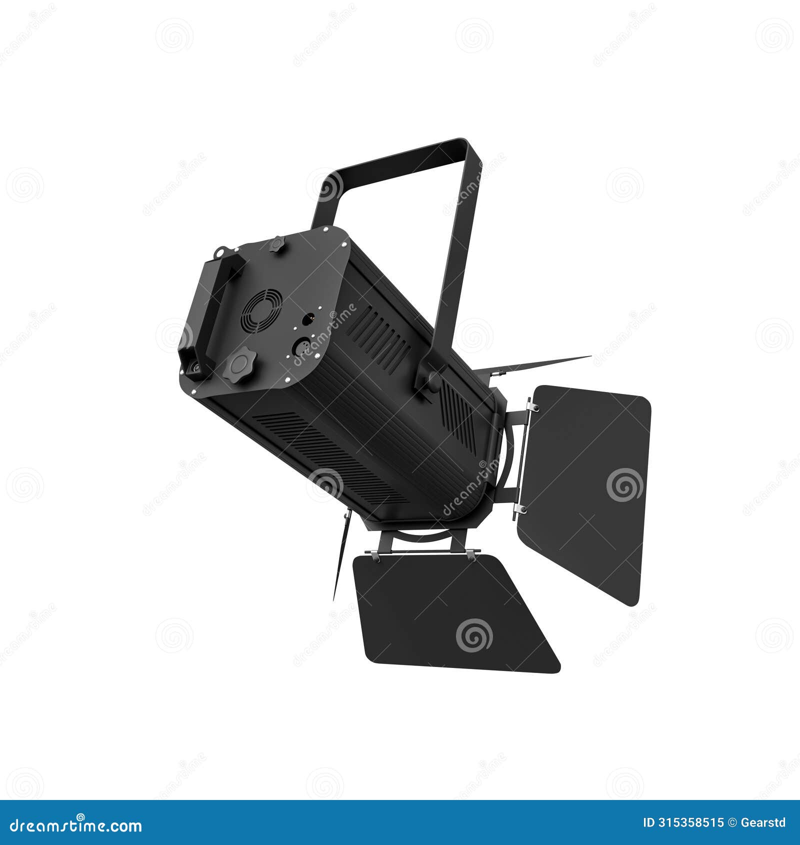 Tilted Studio Light with Barn Doors Angled Stock Image Image of