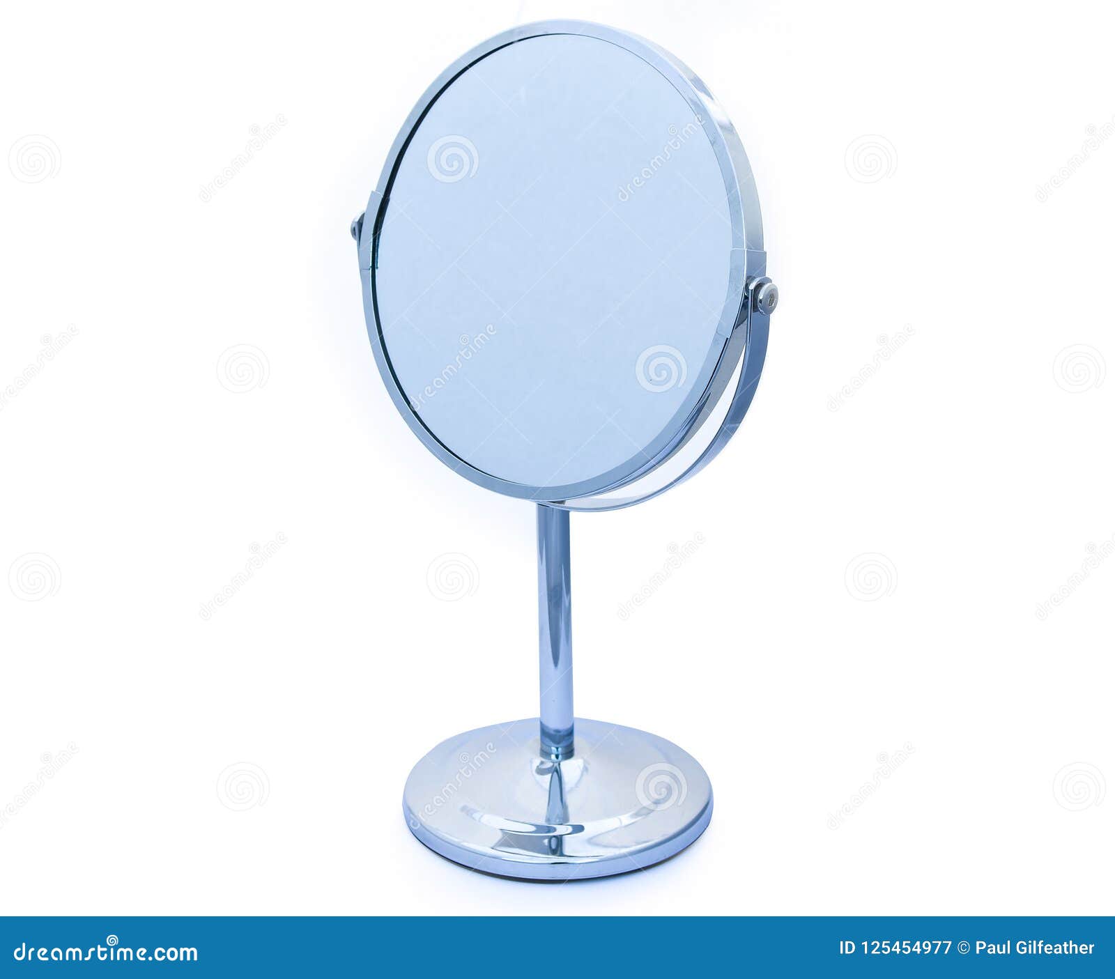 Tilting Circular Hinged Chrome Framed Vanity Mirror for Makeup or