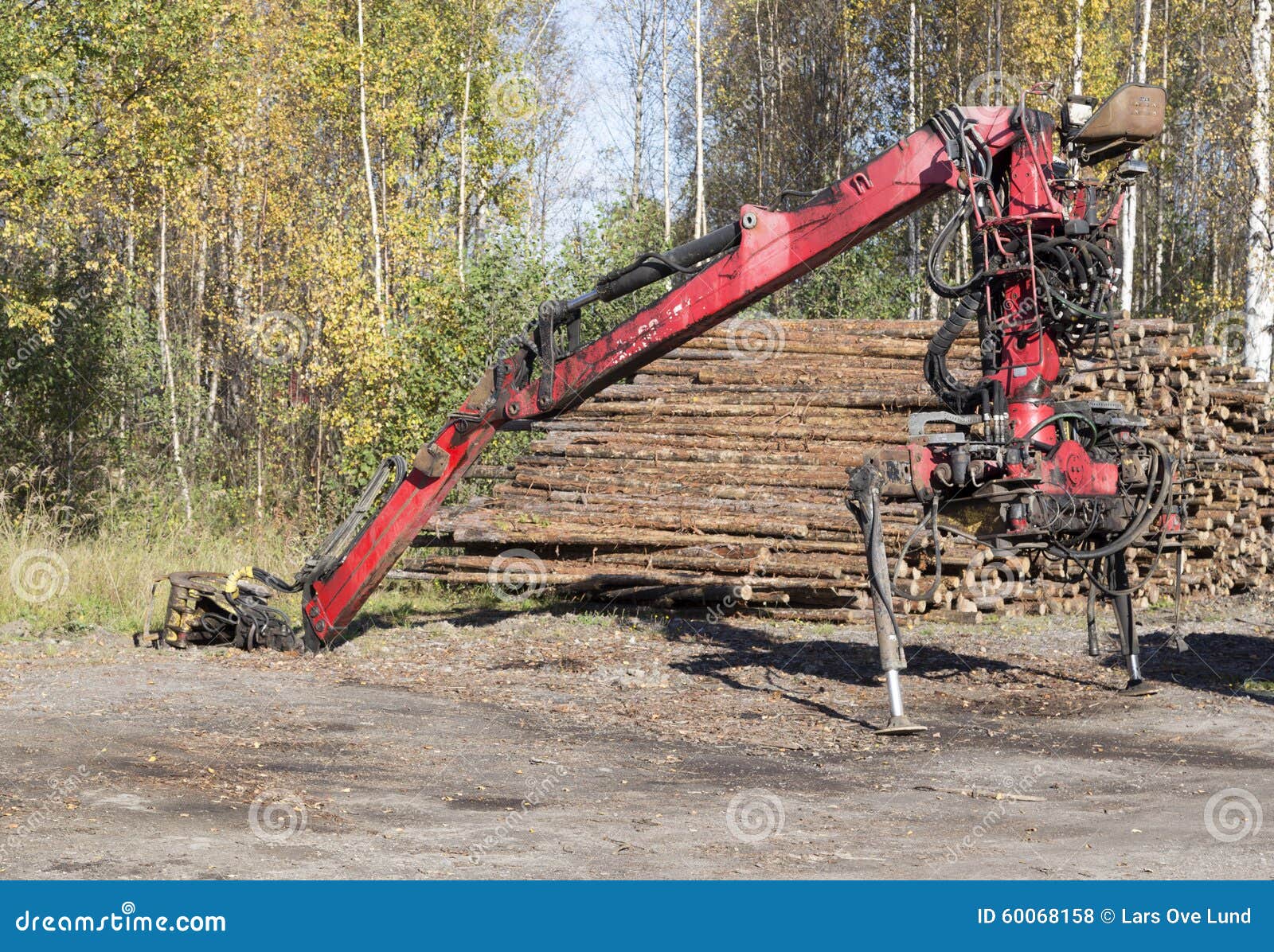 Timber lifter stock photo. Image of grab, industry, outdoor 60068158