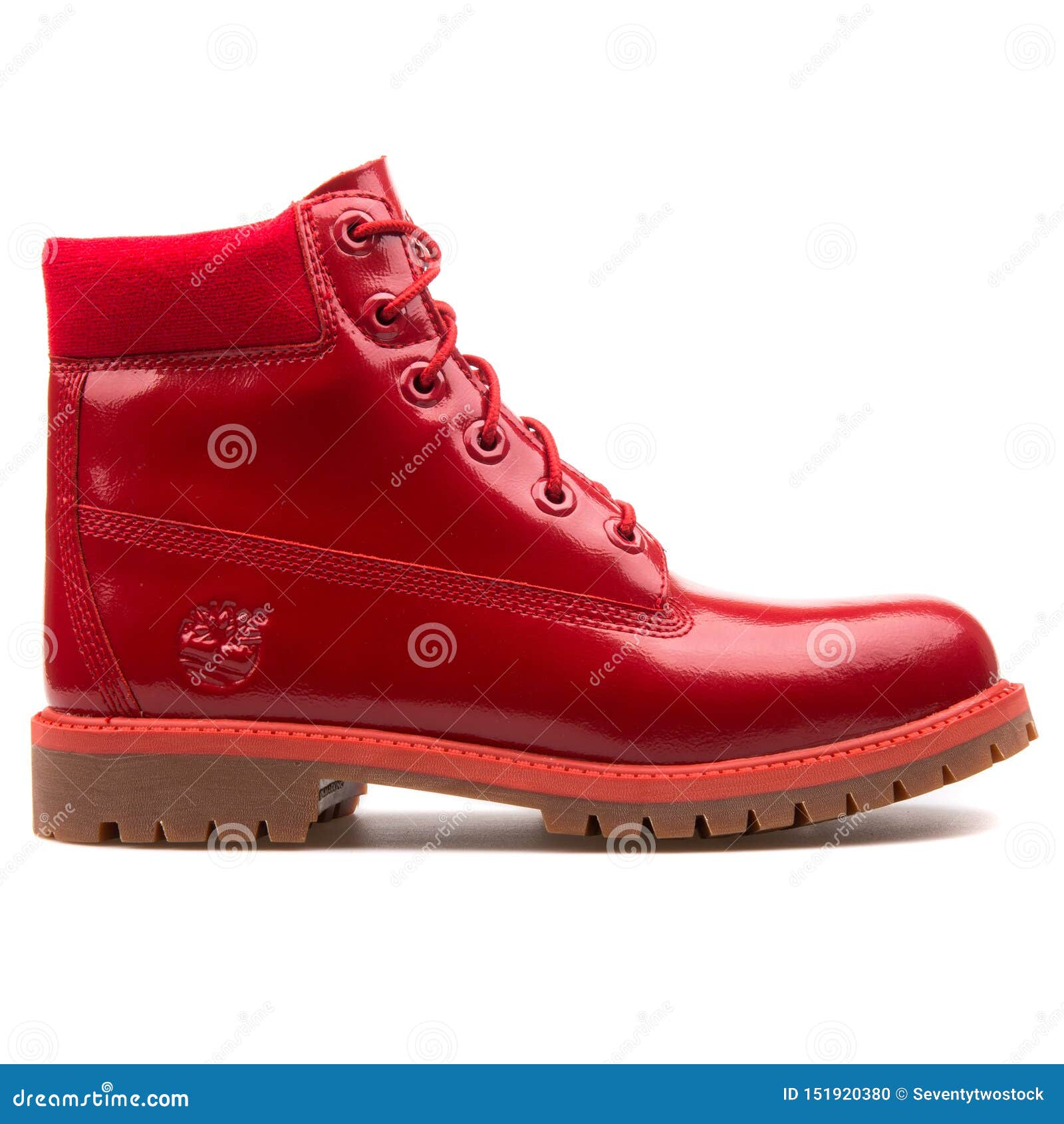 red and white timberland boots