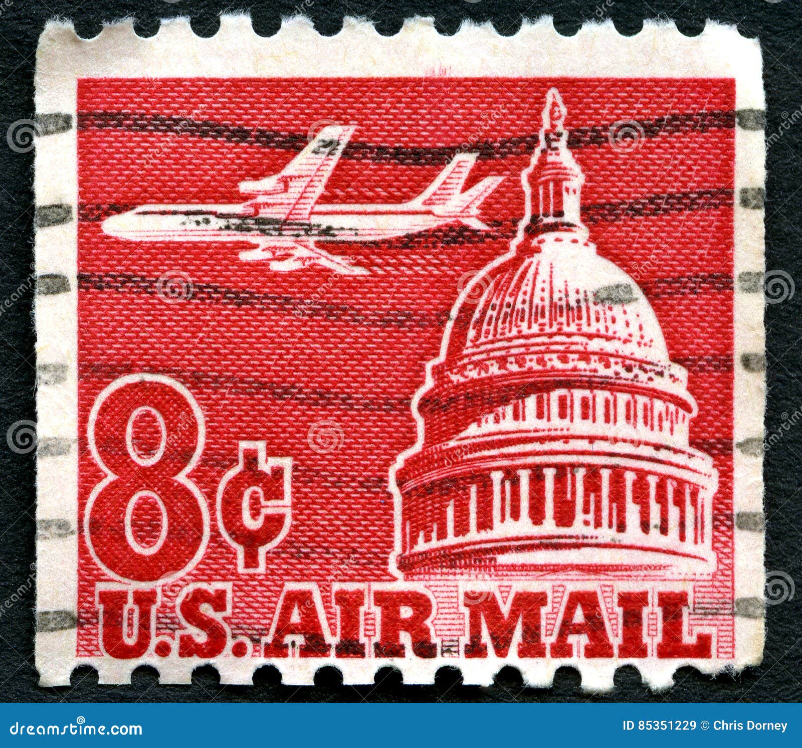 Timbre-poste De La Poste Aérienne Des USA Image stock éditorial - Image du  exportation, poteau: 85351229