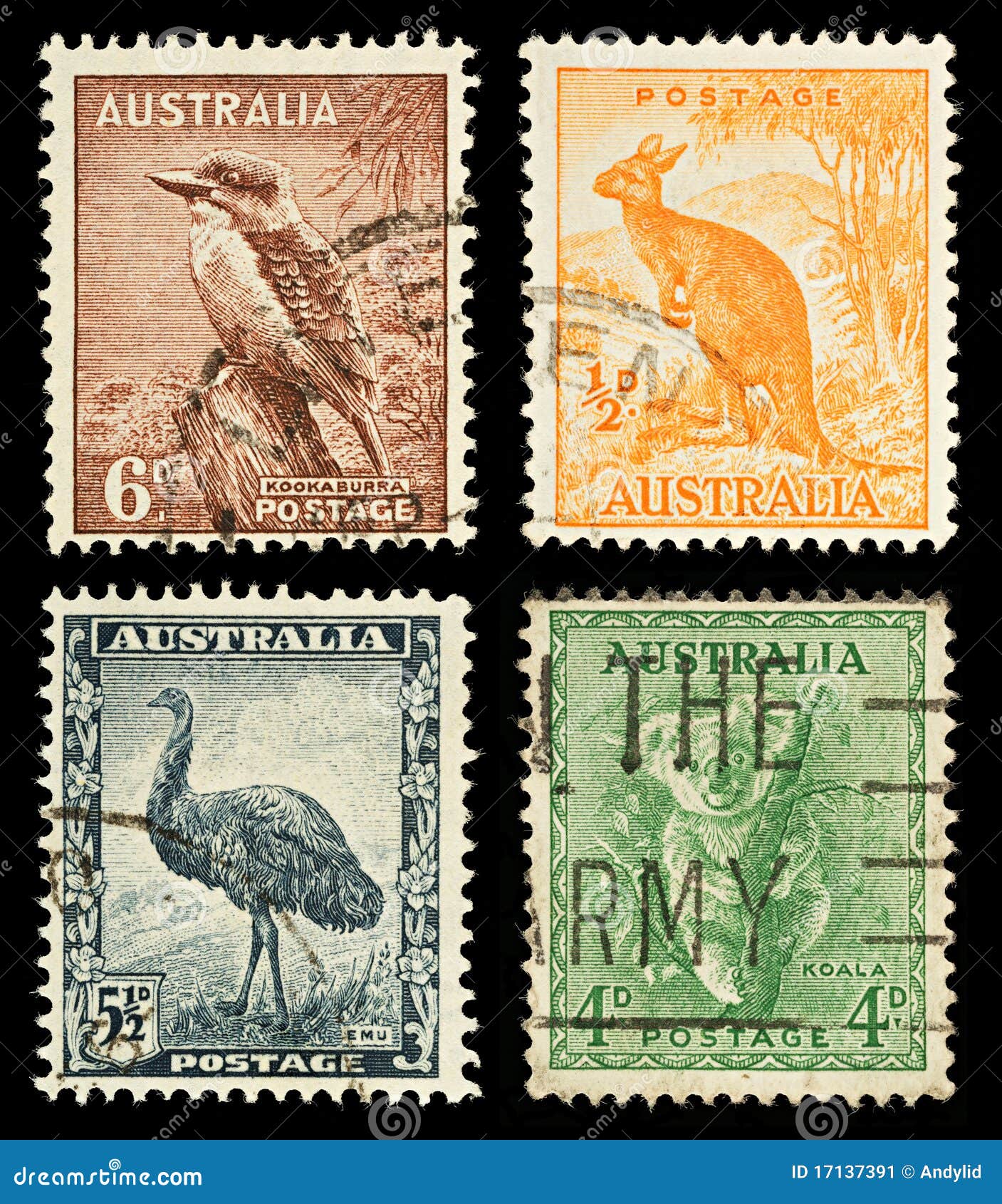 Timbresposte De Faune De L'Australie Photo éditorial Image du