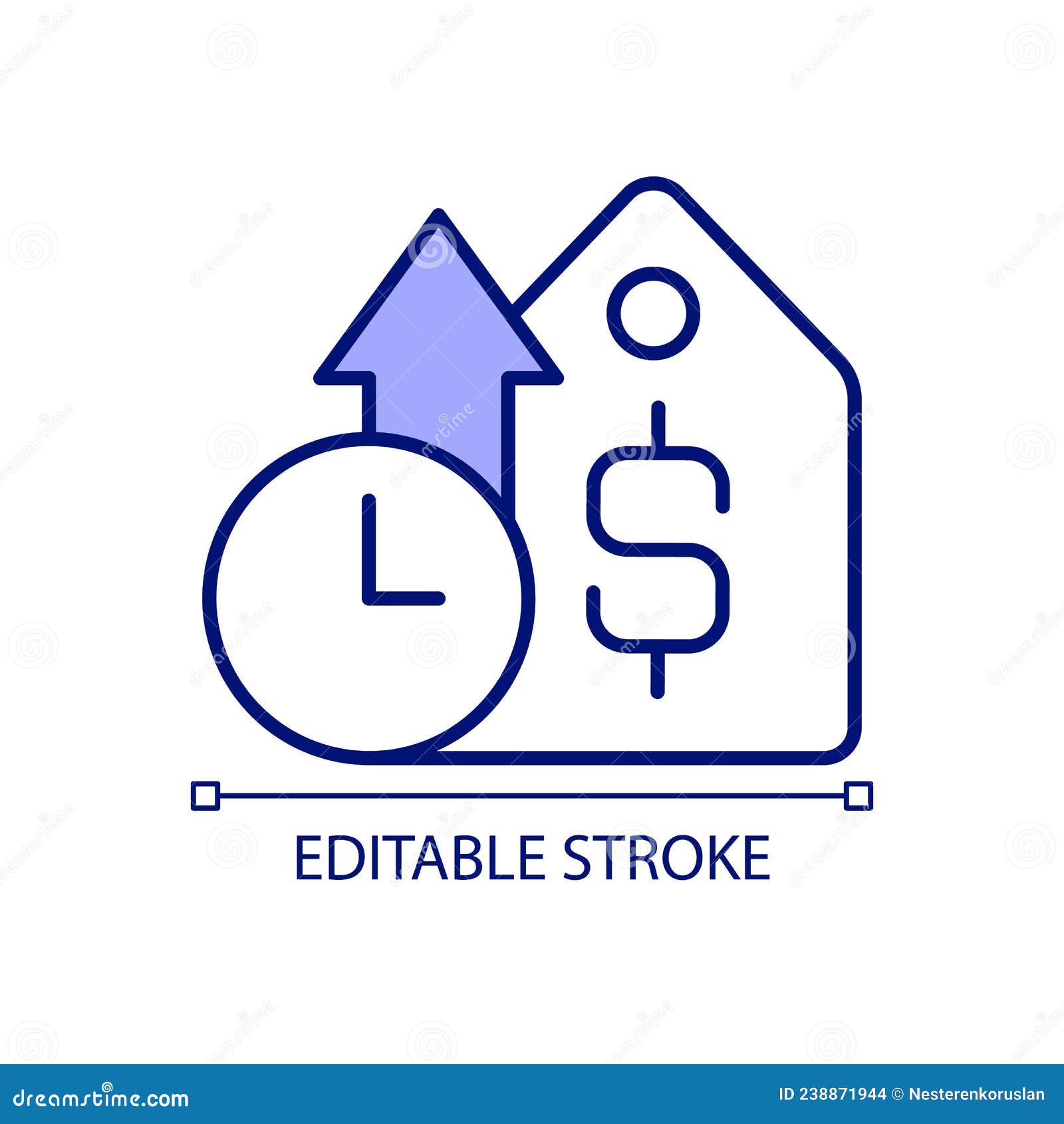 time-based pricing rgb color icon