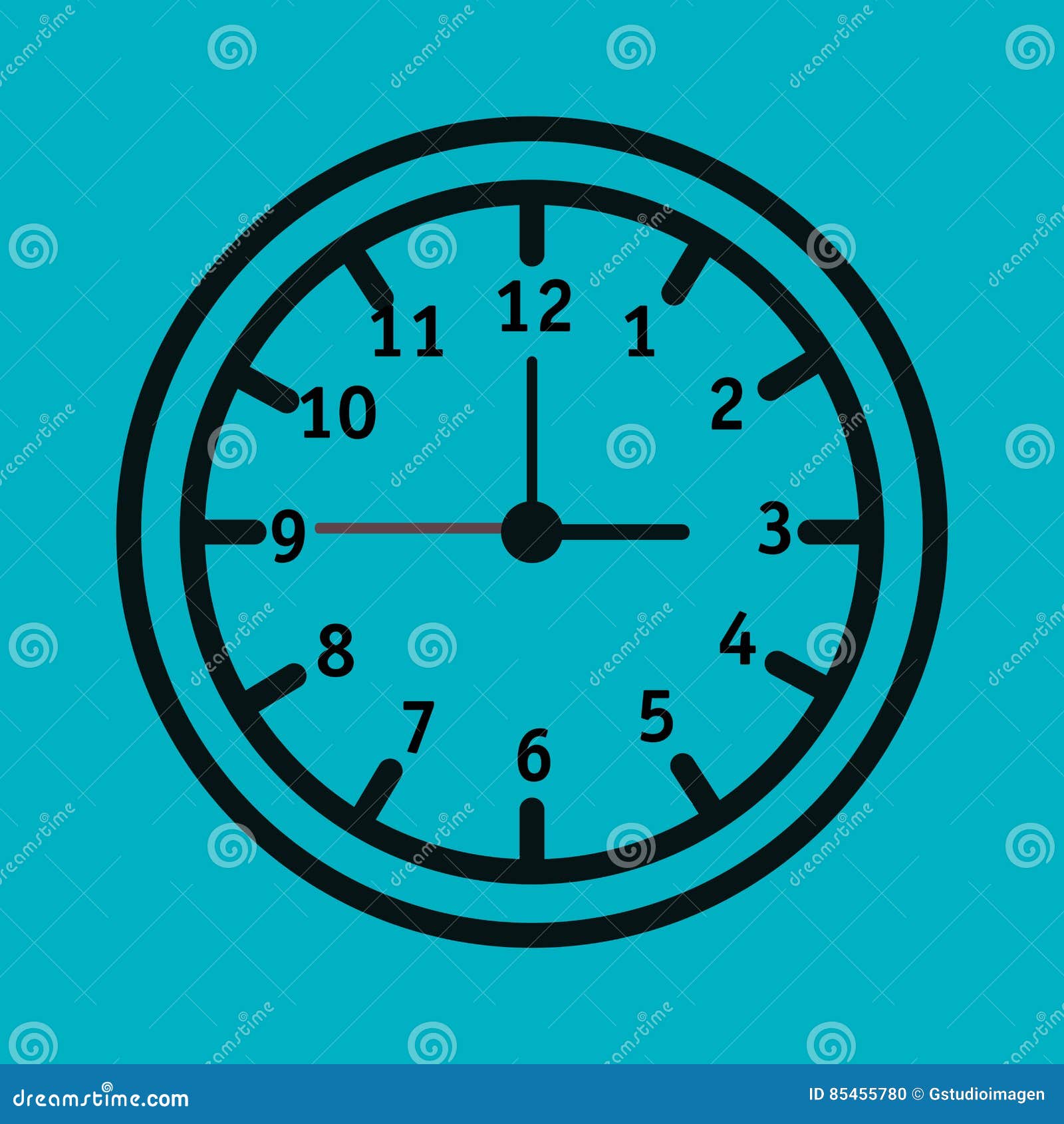 Time clock watch icon stock vector. Illustration of wall 85455780