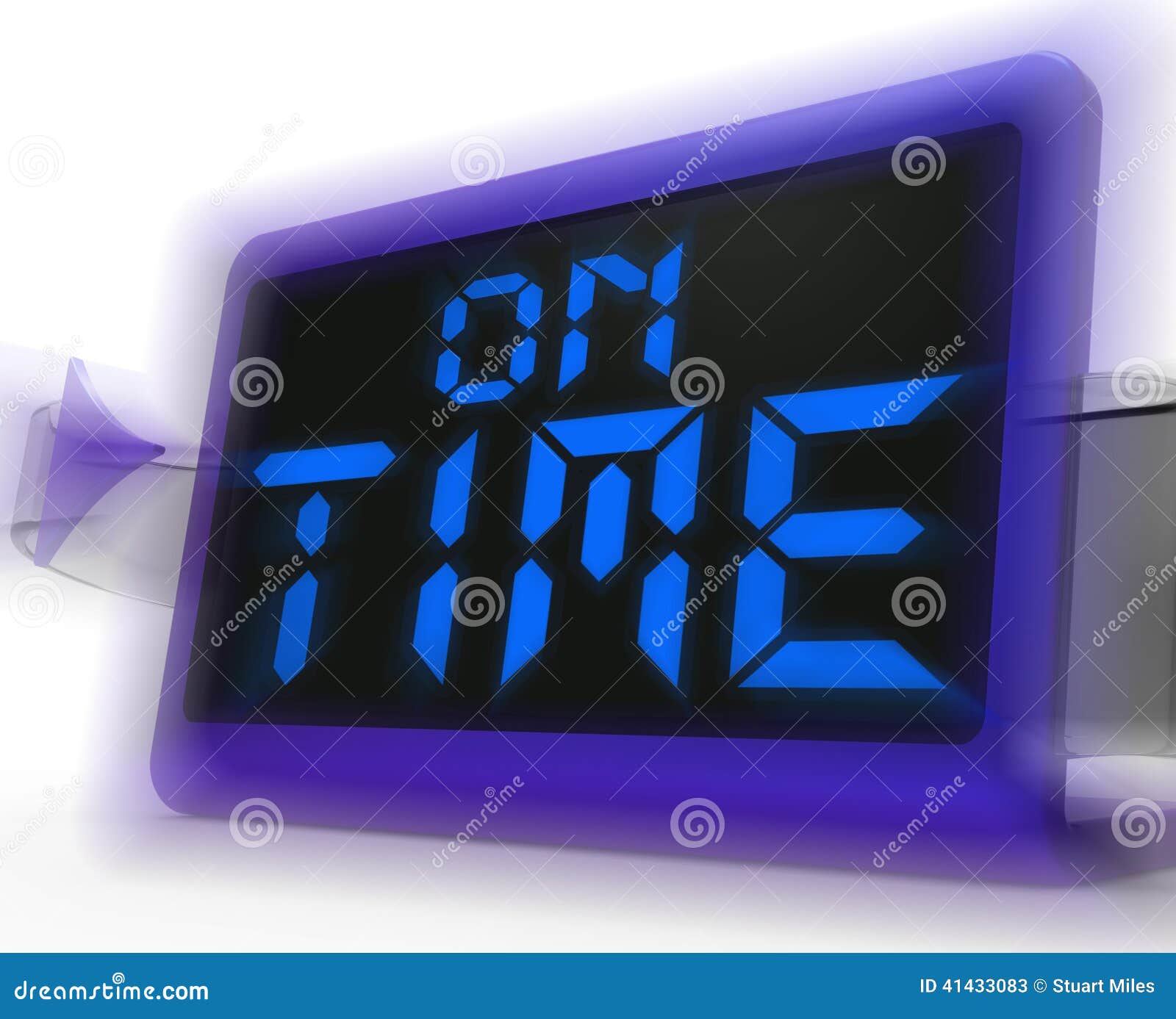 on time digital clock shows punctual and reliable