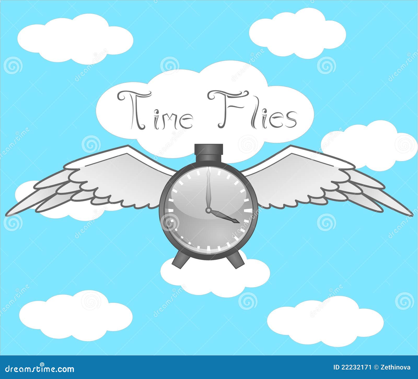 Time Flies stock illustration. Illustration of clock - 22232171